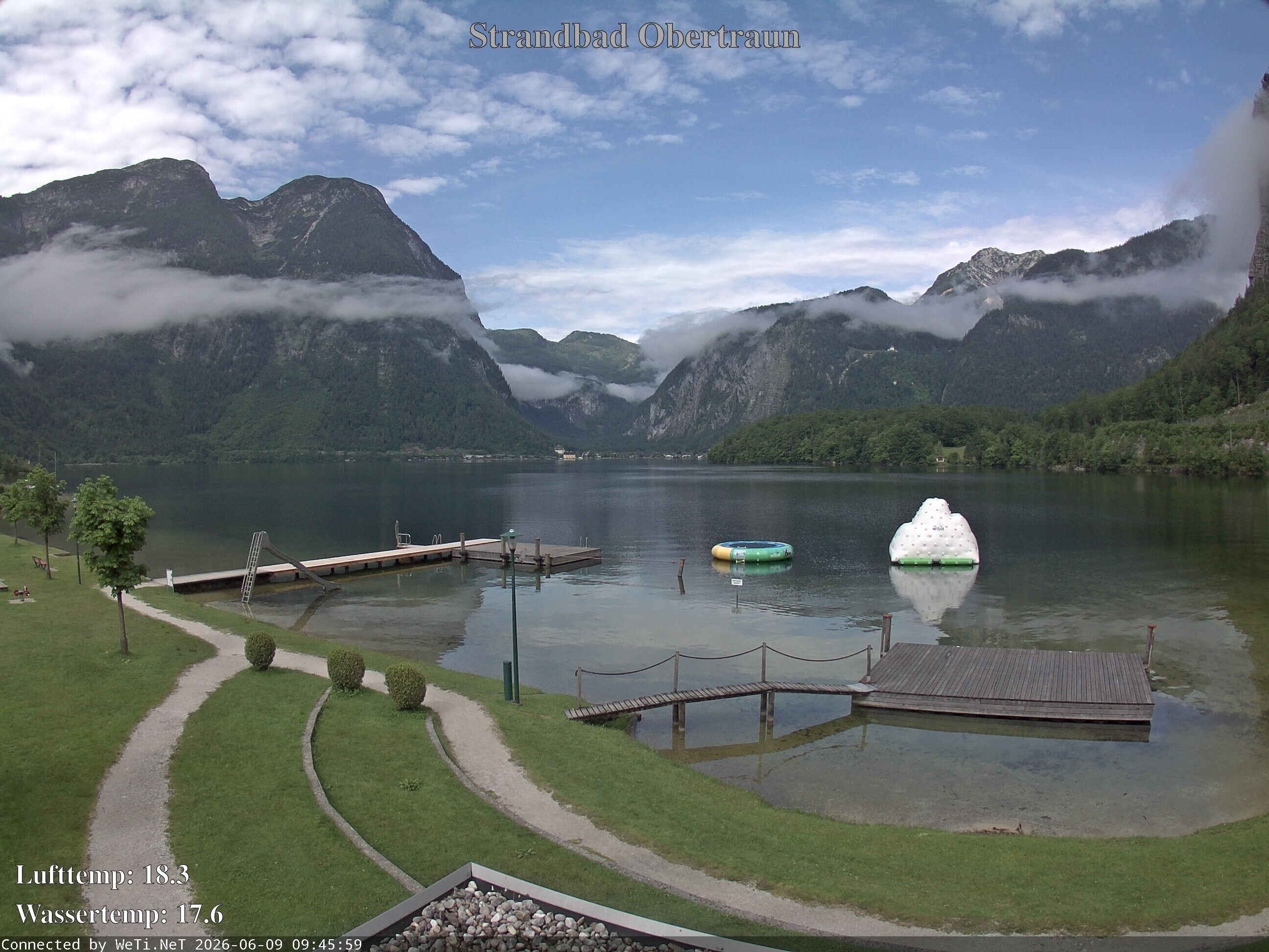 Archiv Foto Webcam Hallstätter See: Strandbad Obertraun