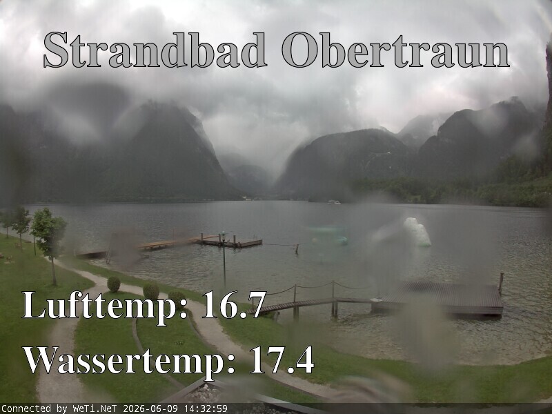 Archiv Foto Webcam Hallstätter See: Strandbad Obertraun