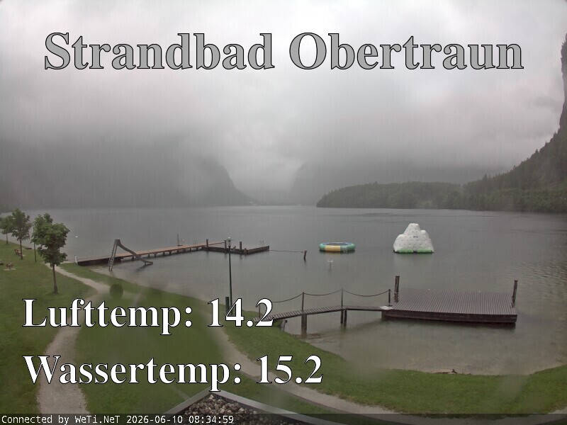 Archiv Foto Webcam Hallstätter See: Strandbad Obertraun