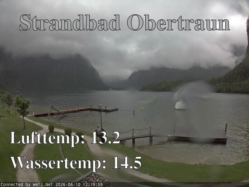 Archiv Foto Webcam Hallstätter See: Strandbad Obertraun