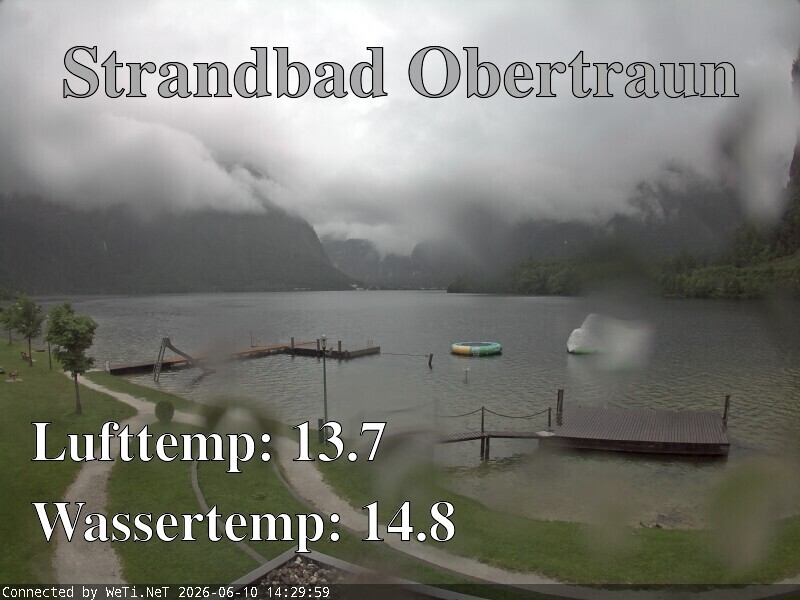 Archiv Foto Webcam Hallstätter See: Strandbad Obertraun