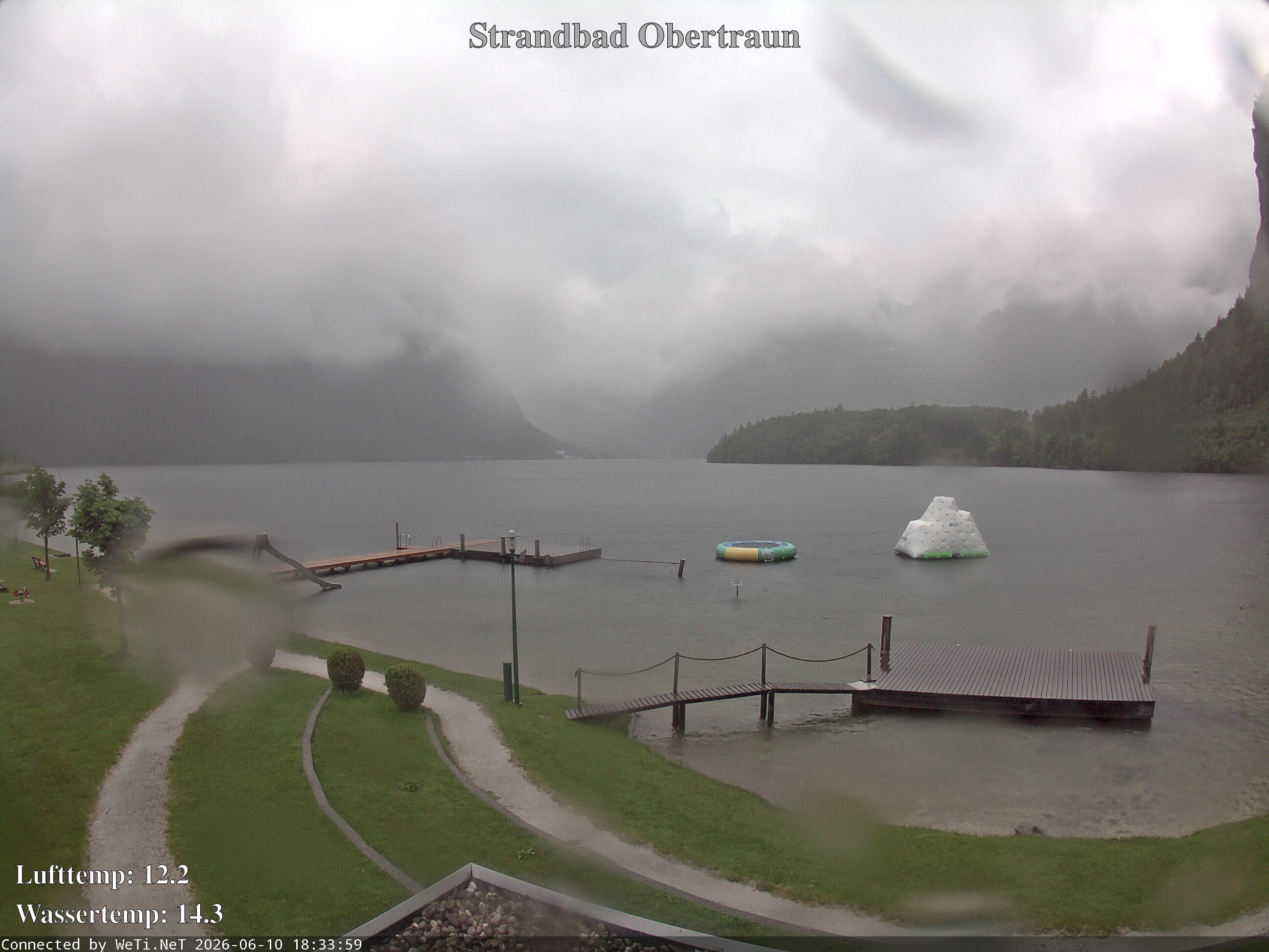 Archiv Foto Webcam Hallstätter See: Strandbad Obertraun