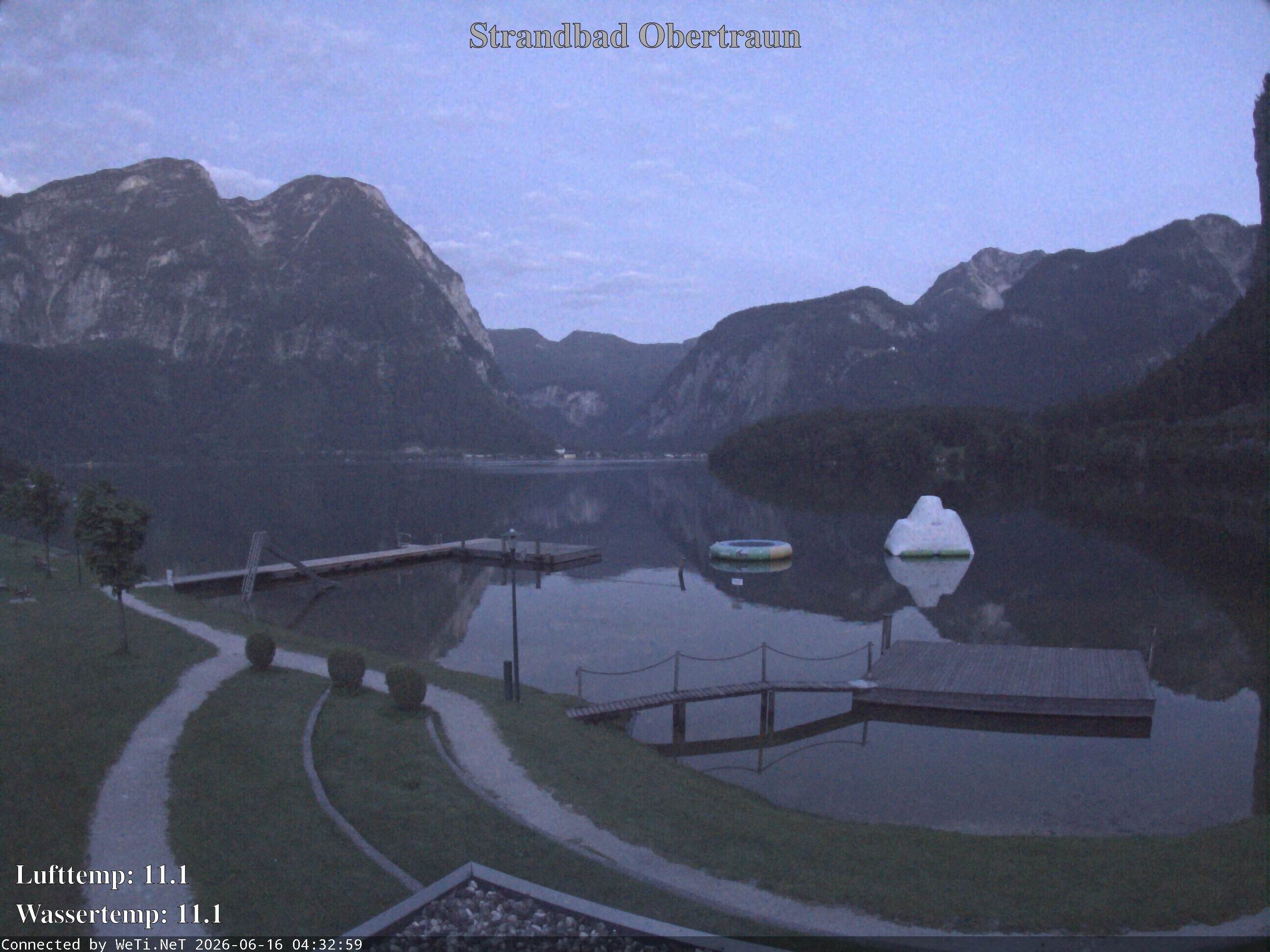 Archiv Foto Webcam Hallstätter See: Strandbad Obertraun