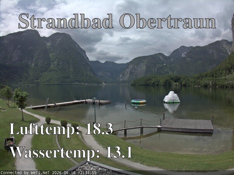 Archiv Foto Webcam Hallstätter See: Strandbad Obertraun