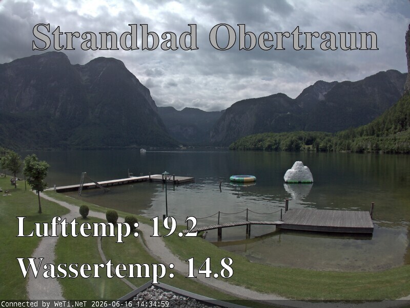 Archiv Foto Webcam Hallstätter See: Strandbad Obertraun