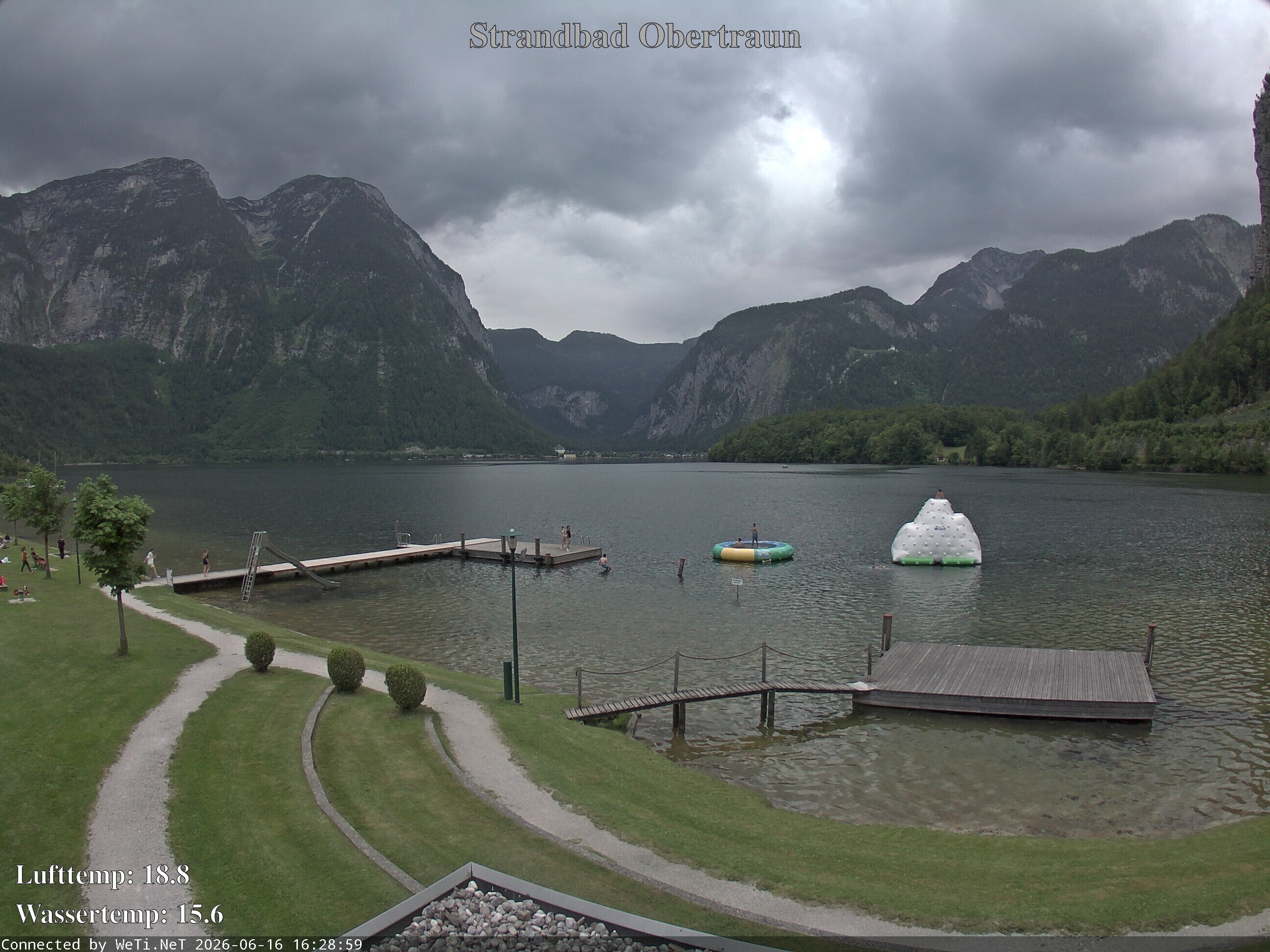 Archiv Foto Webcam Hallstätter See: Strandbad Obertraun