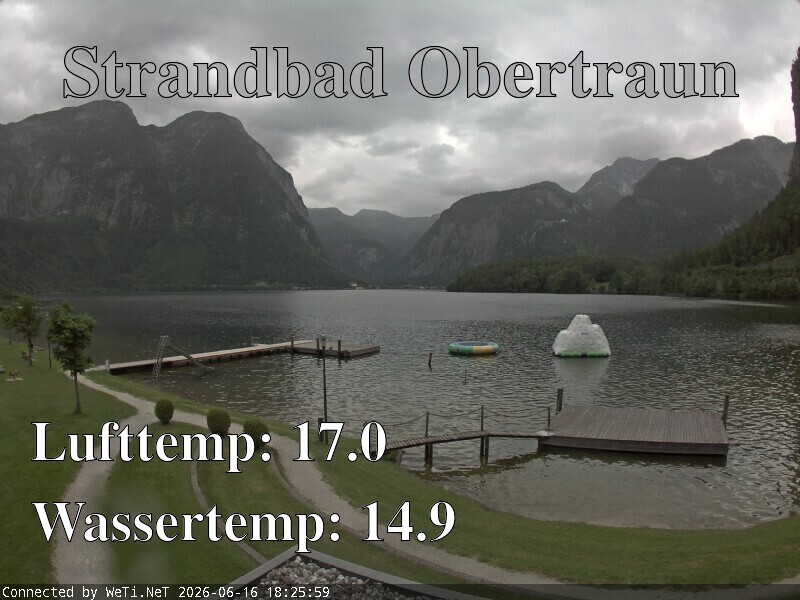 Archiv Foto Webcam Hallstätter See: Strandbad Obertraun