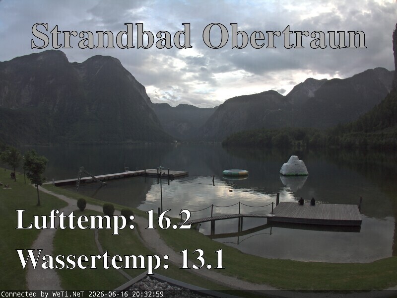 Archiv Foto Webcam Hallstätter See: Strandbad Obertraun