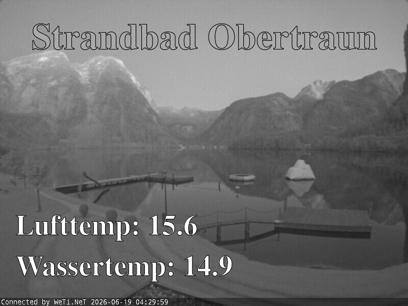 Archiv Foto Webcam Hallstätter See: Strandbad Obertraun