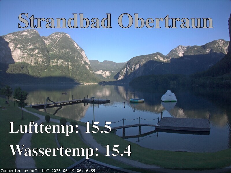 Archiv Foto Webcam Hallstätter See: Strandbad Obertraun