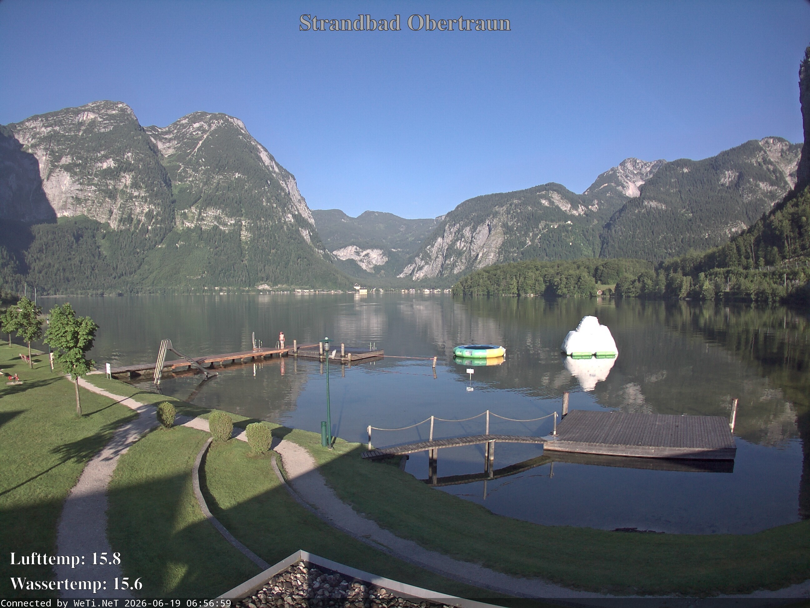 Archiv Foto Webcam Hallstätter See: Strandbad Obertraun