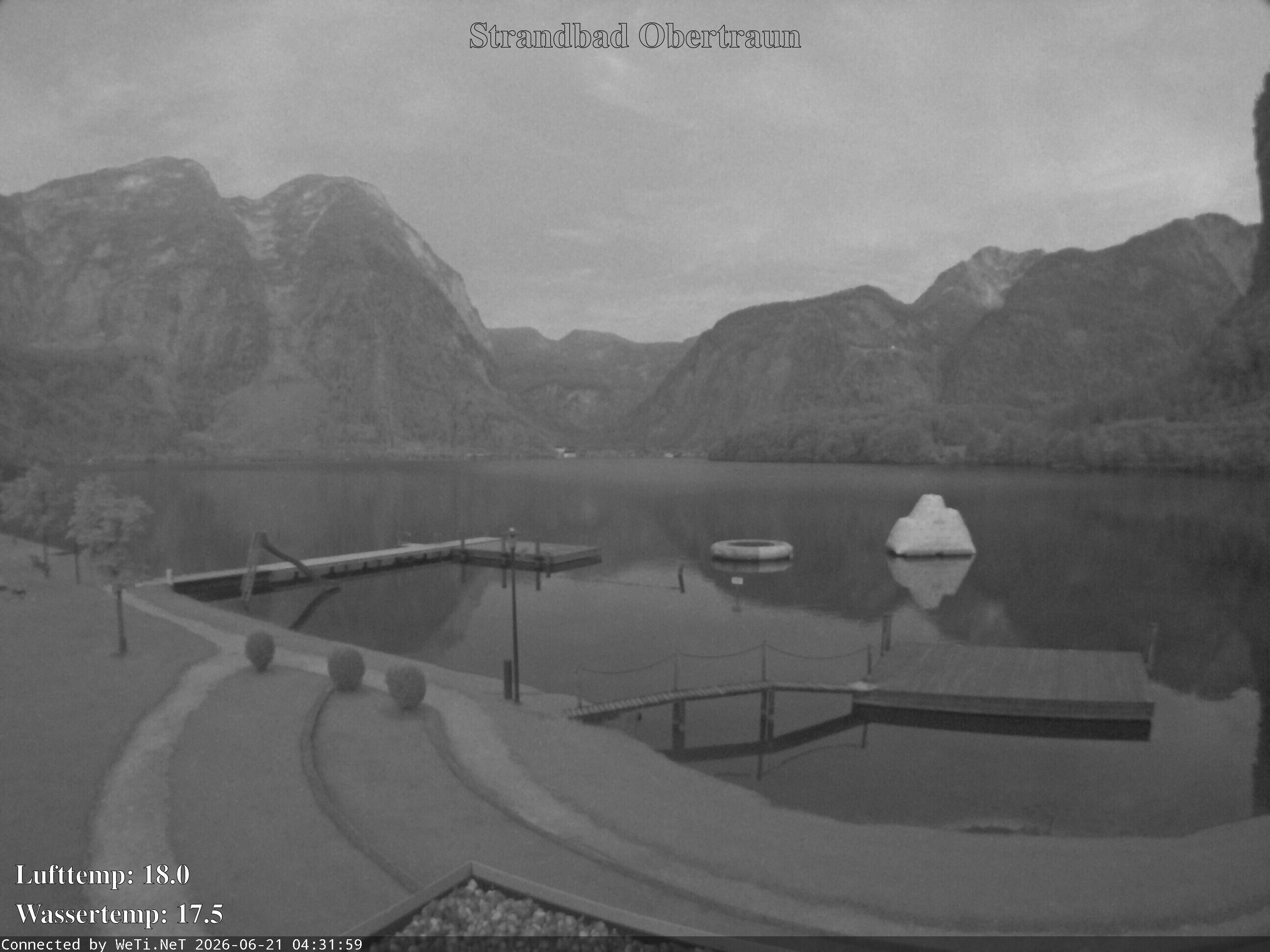 Archiv Foto Webcam Hallstätter See: Strandbad Obertraun