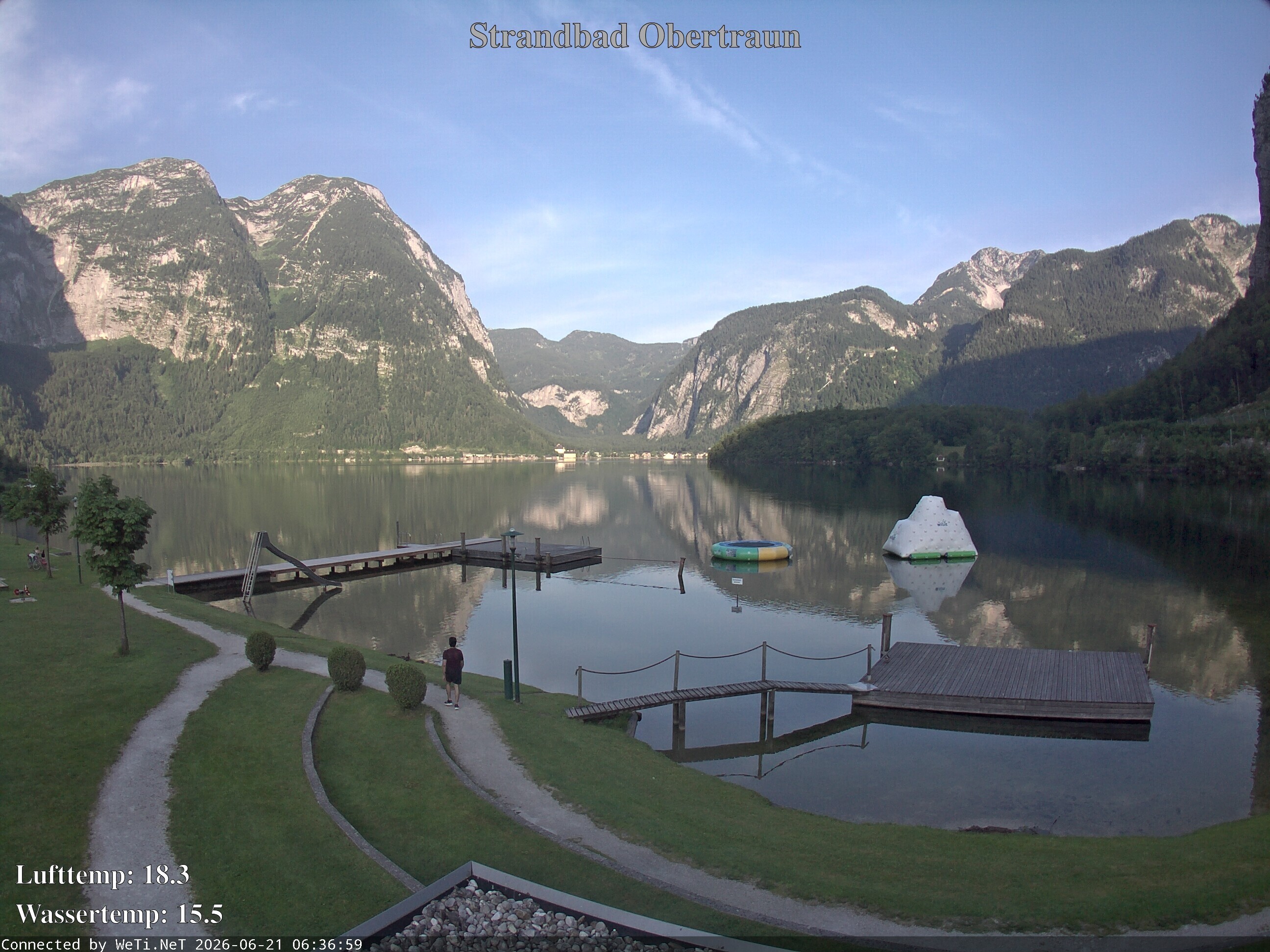 Archiv Foto Webcam Hallstätter See: Strandbad Obertraun