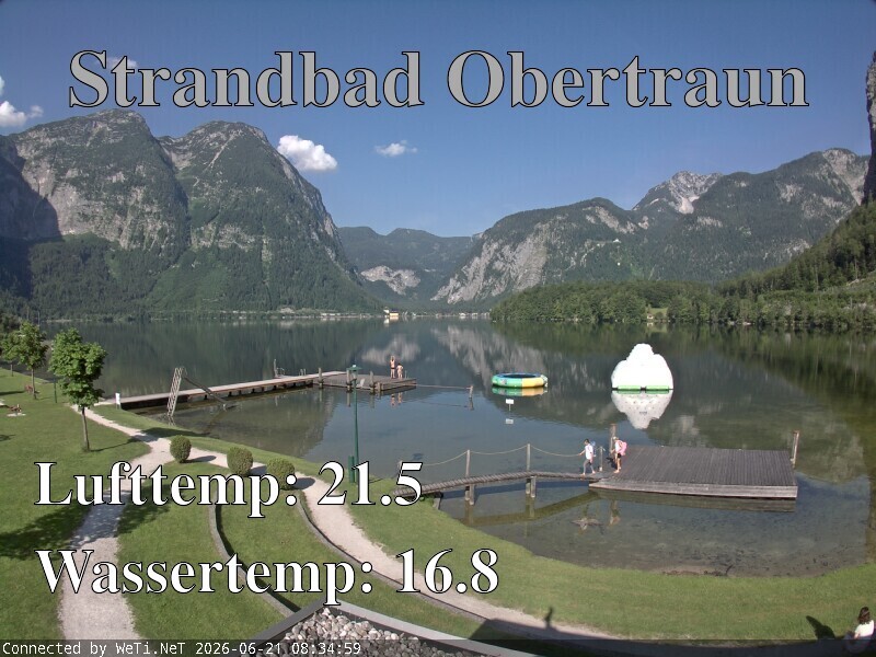 Archiv Foto Webcam Hallstätter See: Strandbad Obertraun