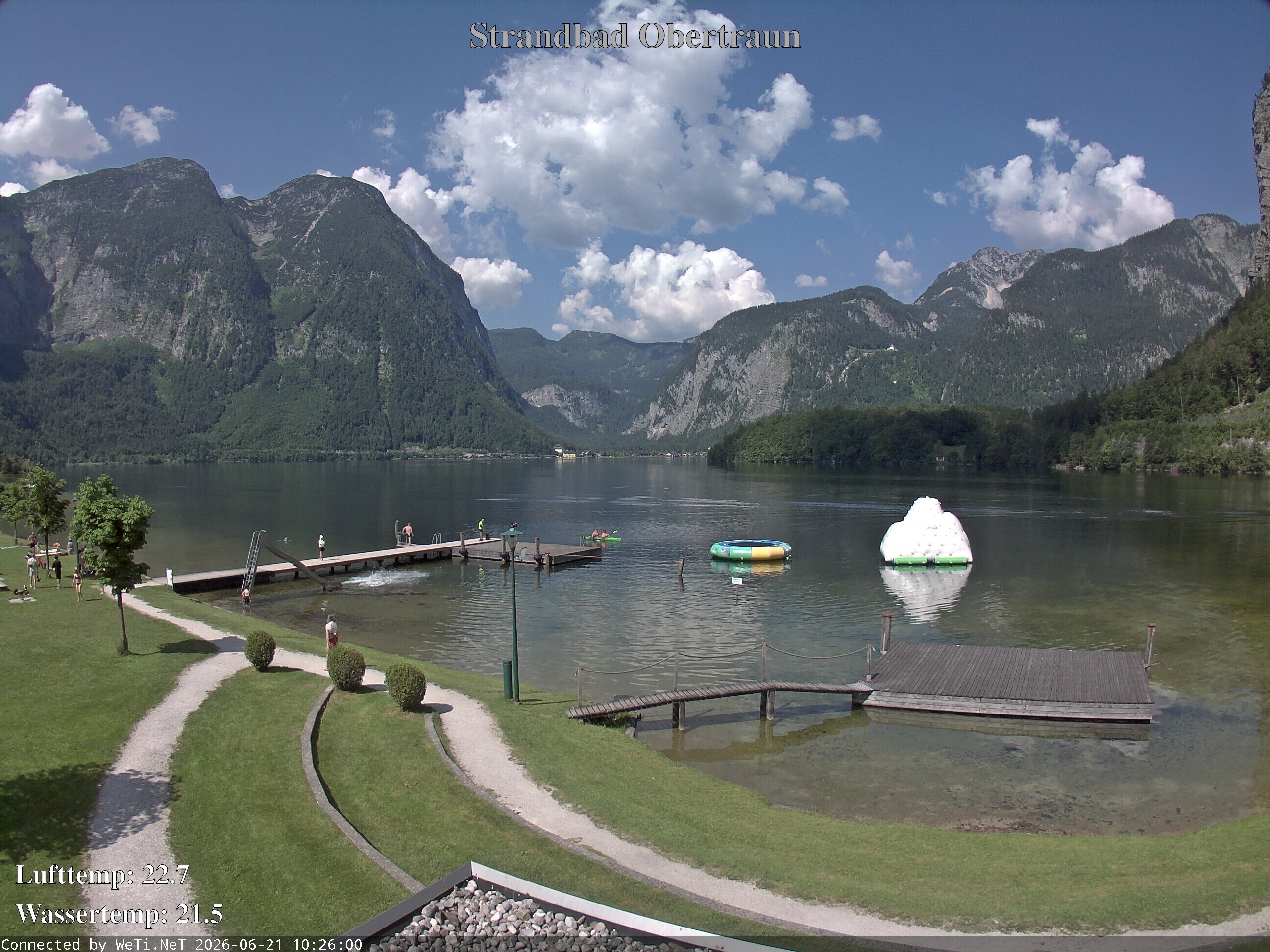 Archiv Foto Webcam Hallstätter See: Strandbad Obertraun