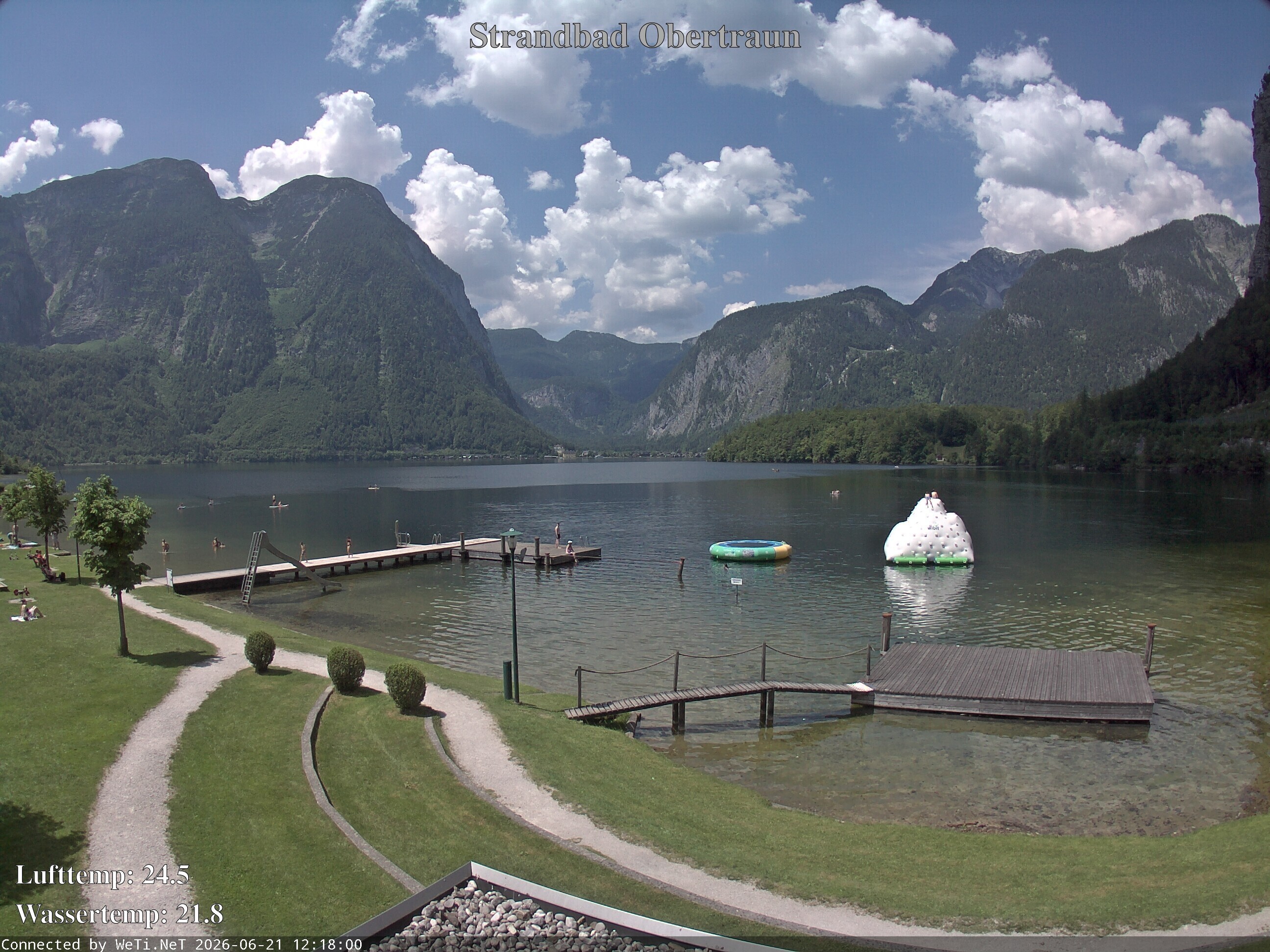 Archiv Foto Webcam Hallstätter See: Strandbad Obertraun