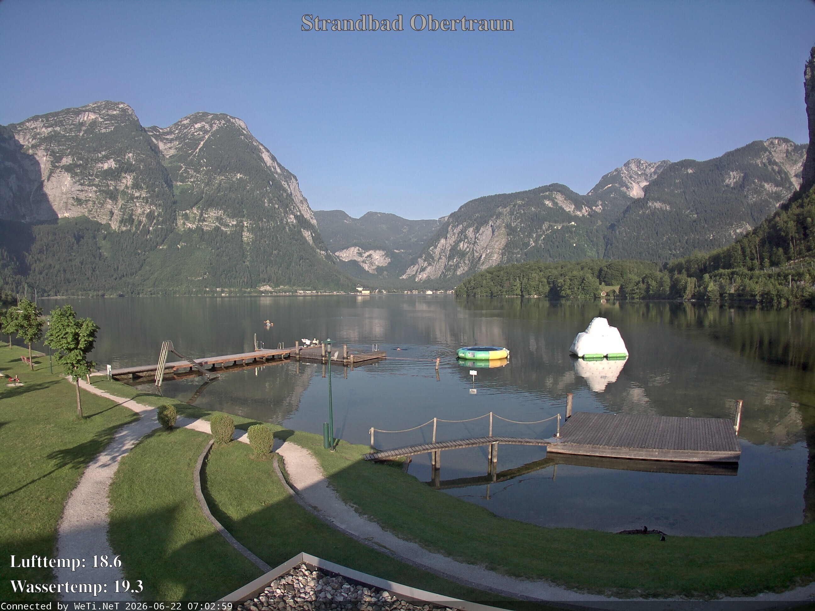 Archiv Foto Webcam Hallstätter See: Strandbad Obertraun