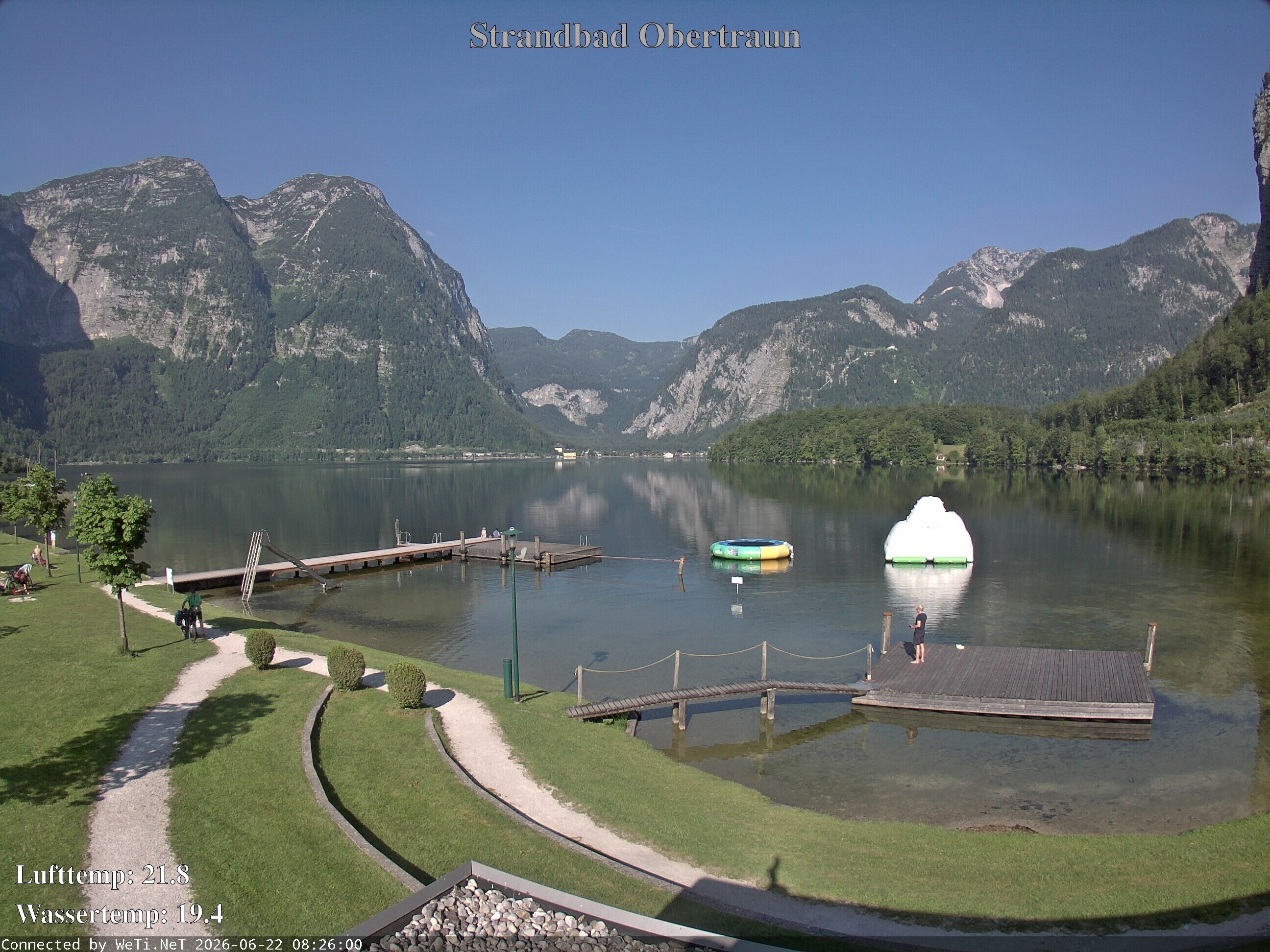 Archiv Foto Webcam Hallstätter See: Strandbad Obertraun