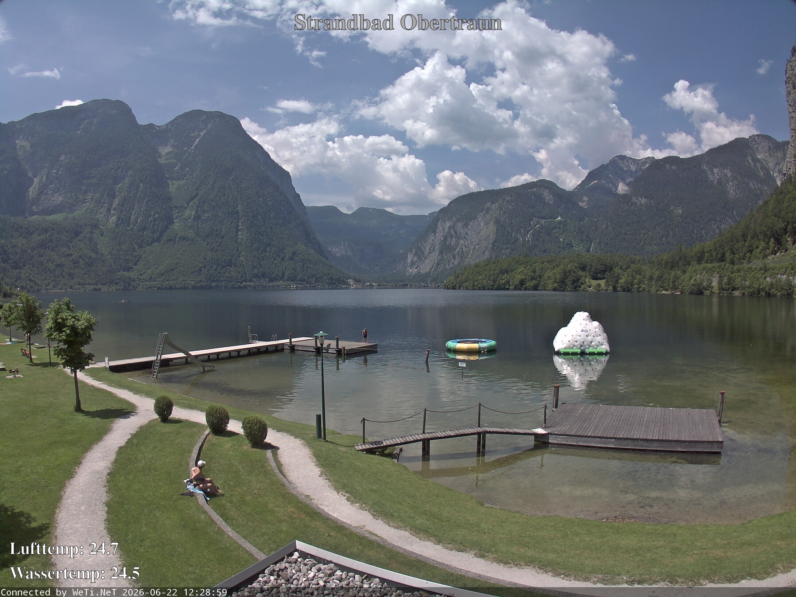 Archiv Foto Webcam Hallstätter See: Strandbad Obertraun