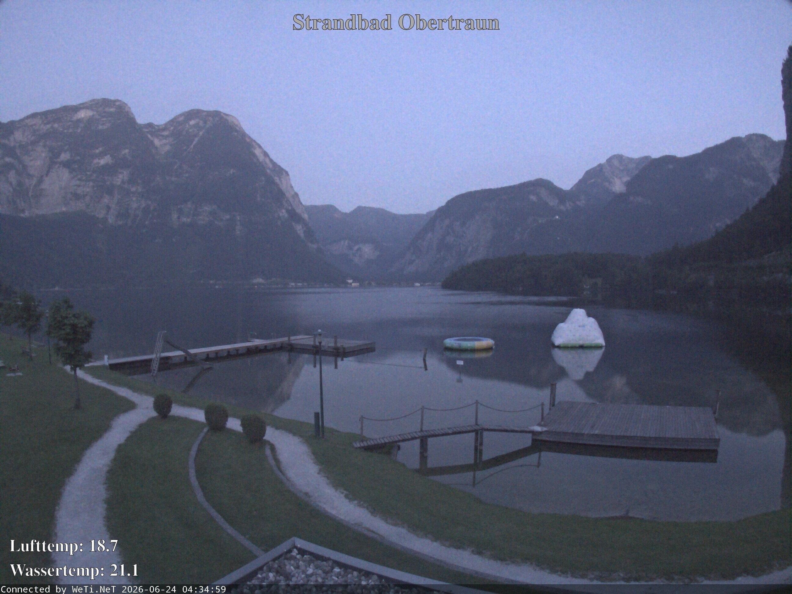 Archiv Foto Webcam Hallstätter See: Strandbad Obertraun