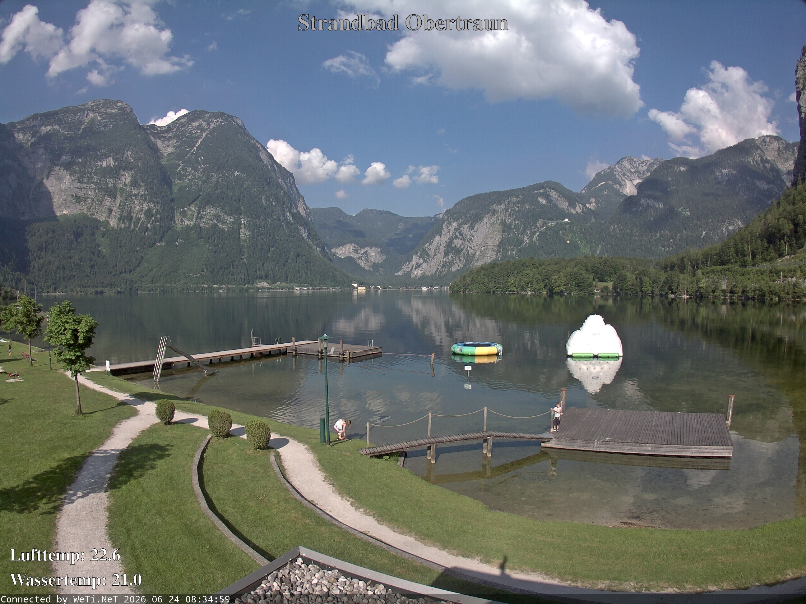 Archiv Foto Webcam Hallstätter See: Strandbad Obertraun