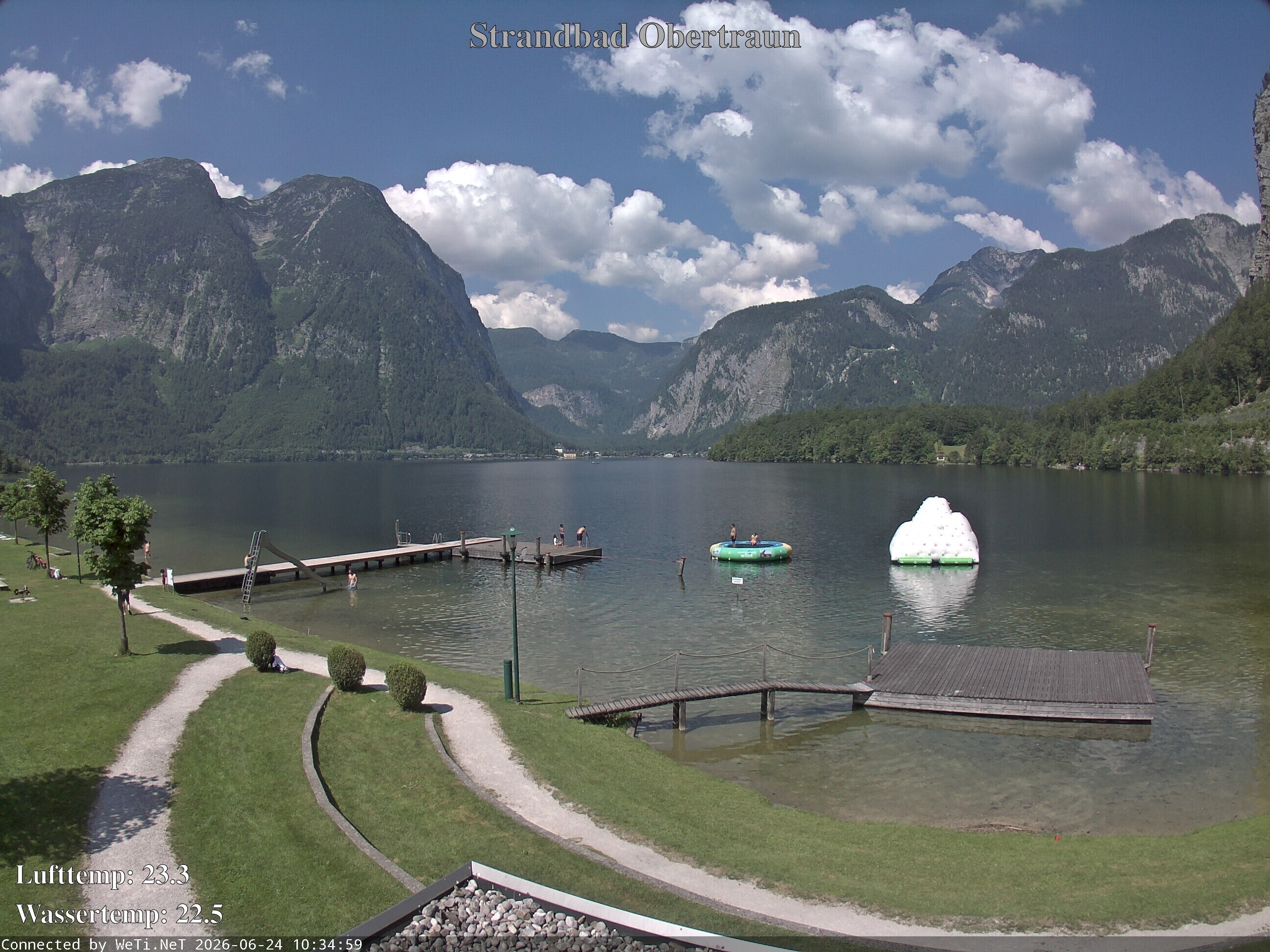 Archiv Foto Webcam Hallstätter See: Strandbad Obertraun