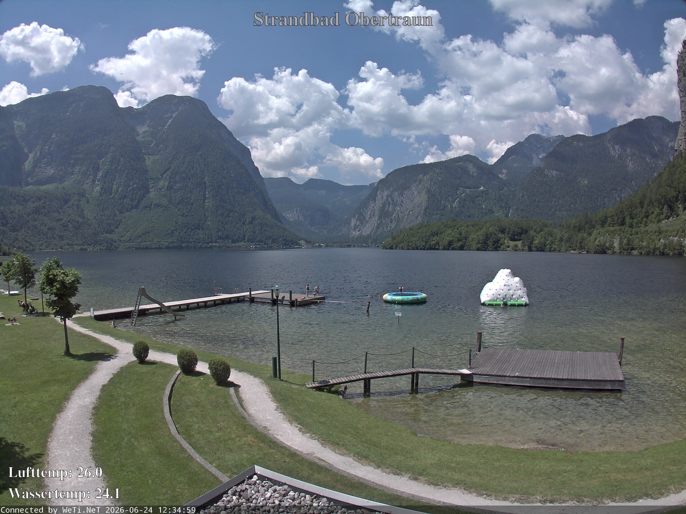 Archiv Foto Webcam Hallstätter See: Strandbad Obertraun