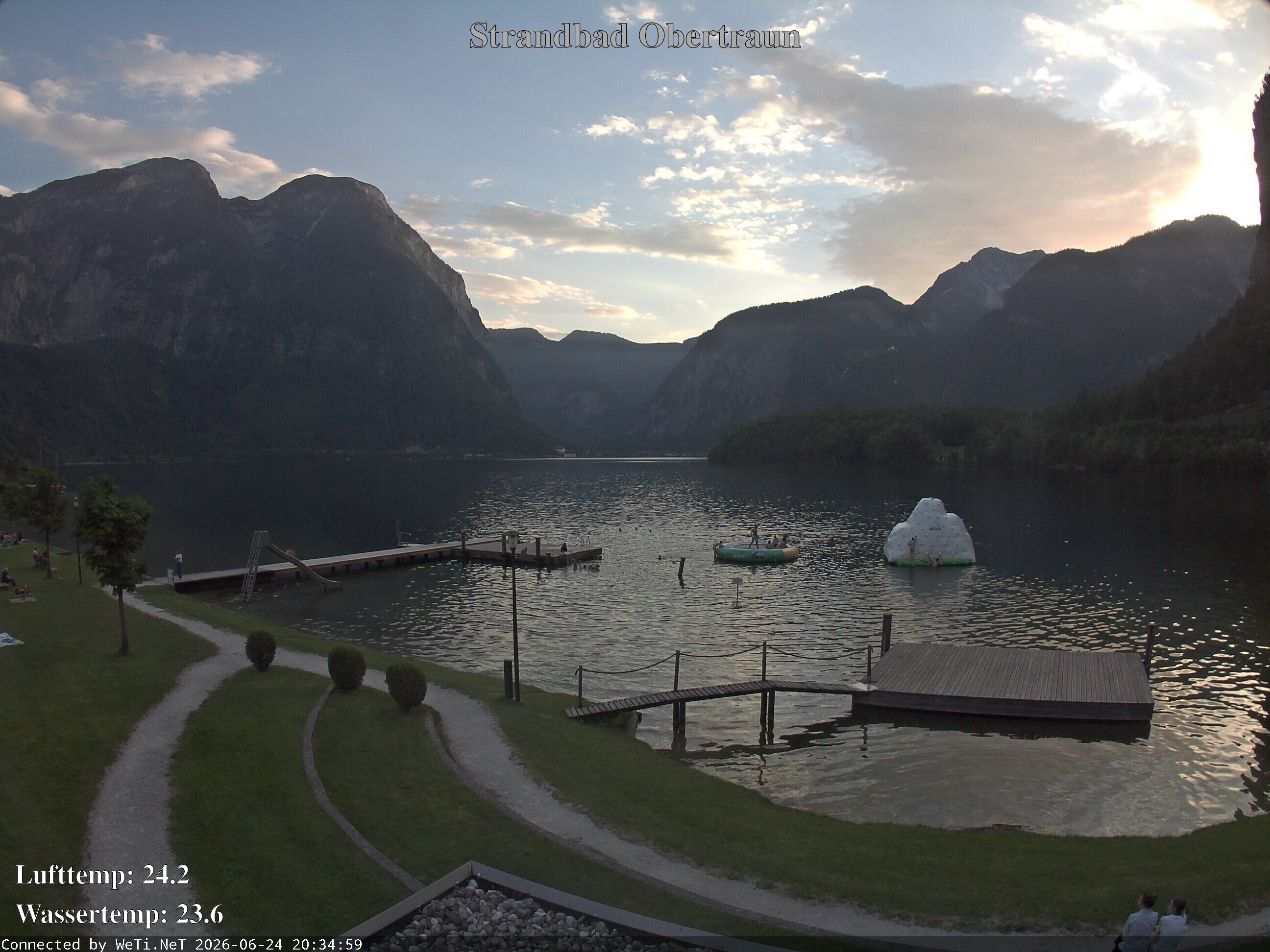 Archiv Foto Webcam Hallstätter See: Strandbad Obertraun