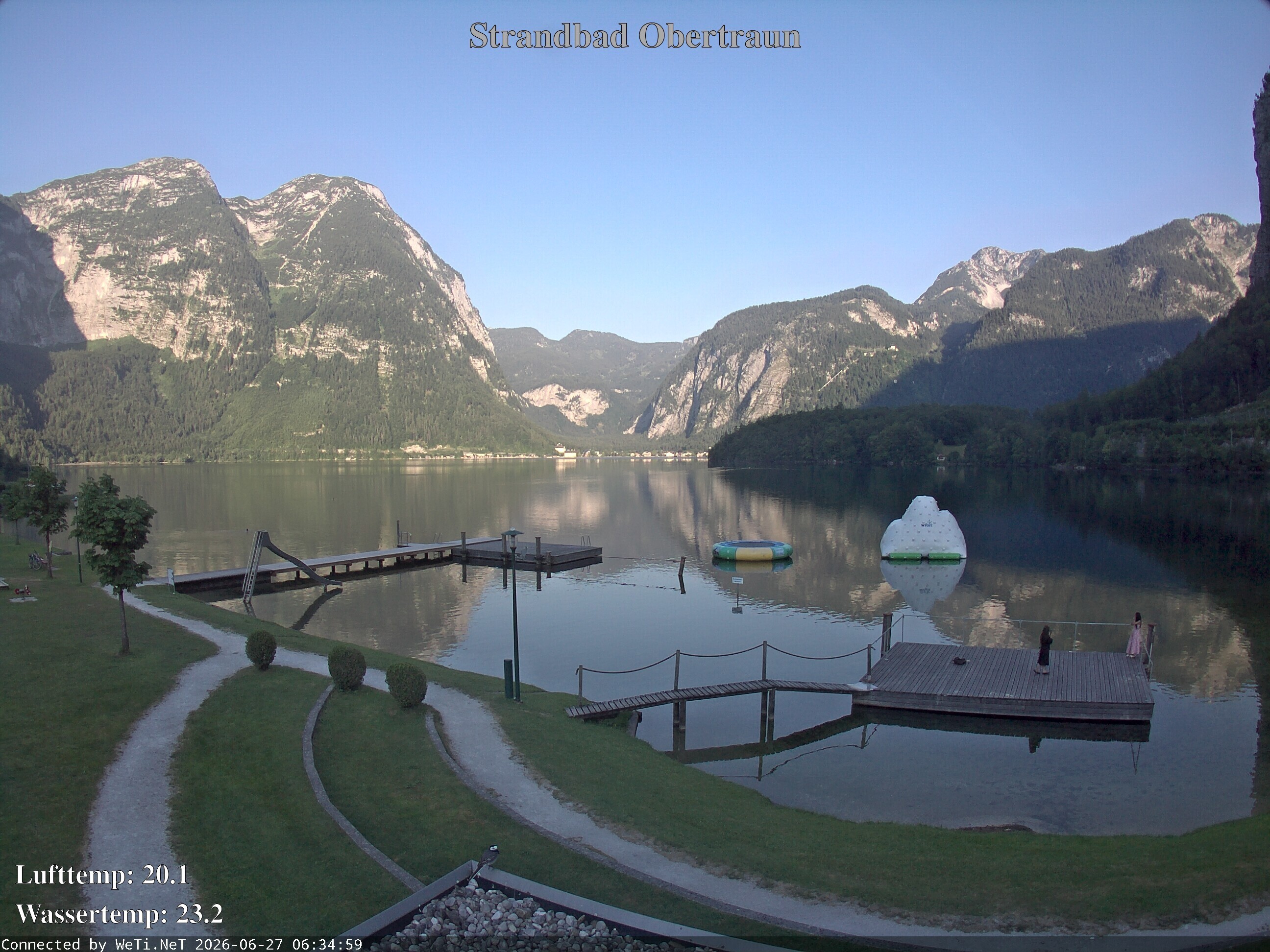 Archiv Foto Webcam Hallstätter See: Strandbad Obertraun