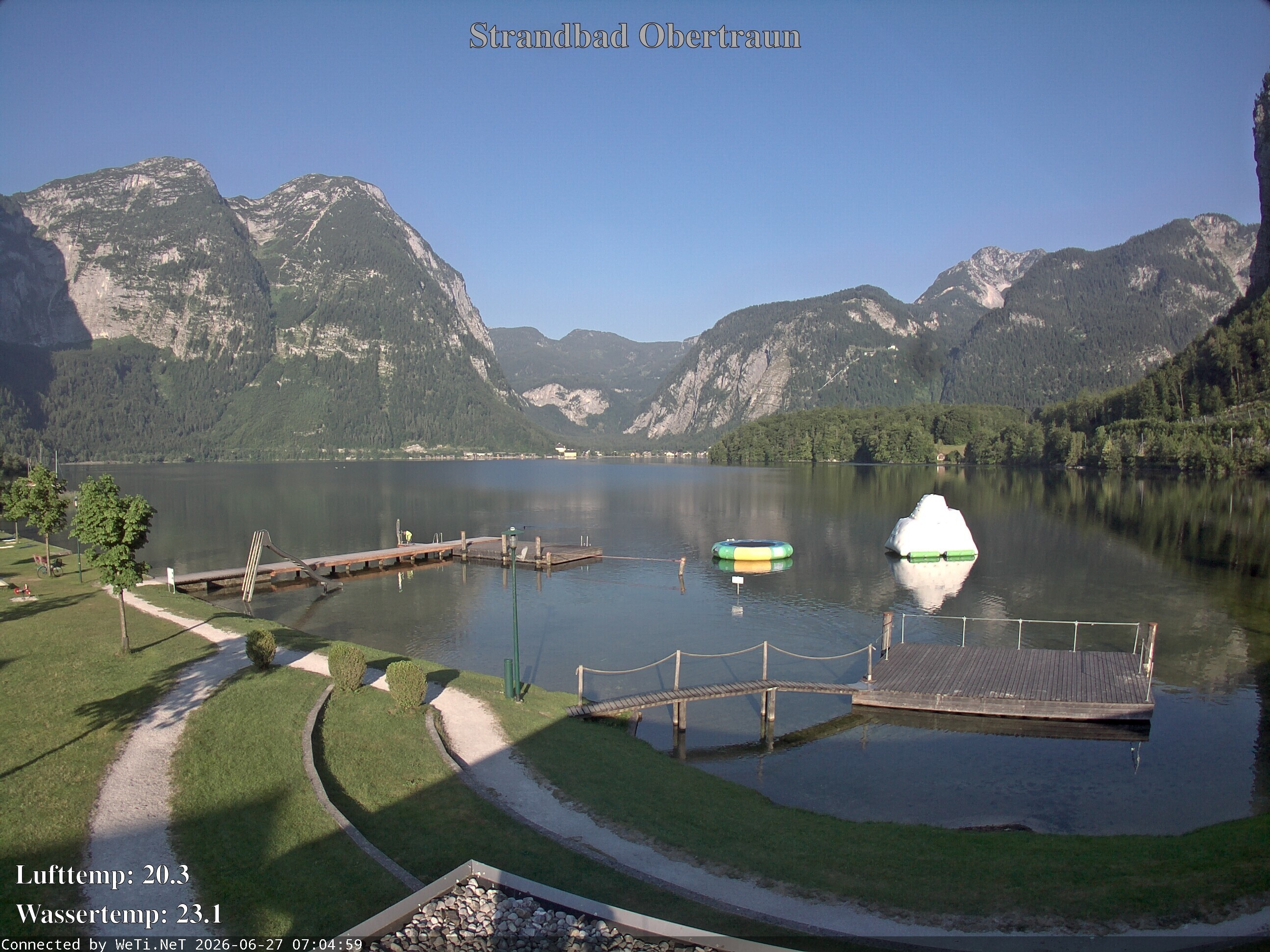 Archiv Foto Webcam Hallstätter See: Strandbad Obertraun