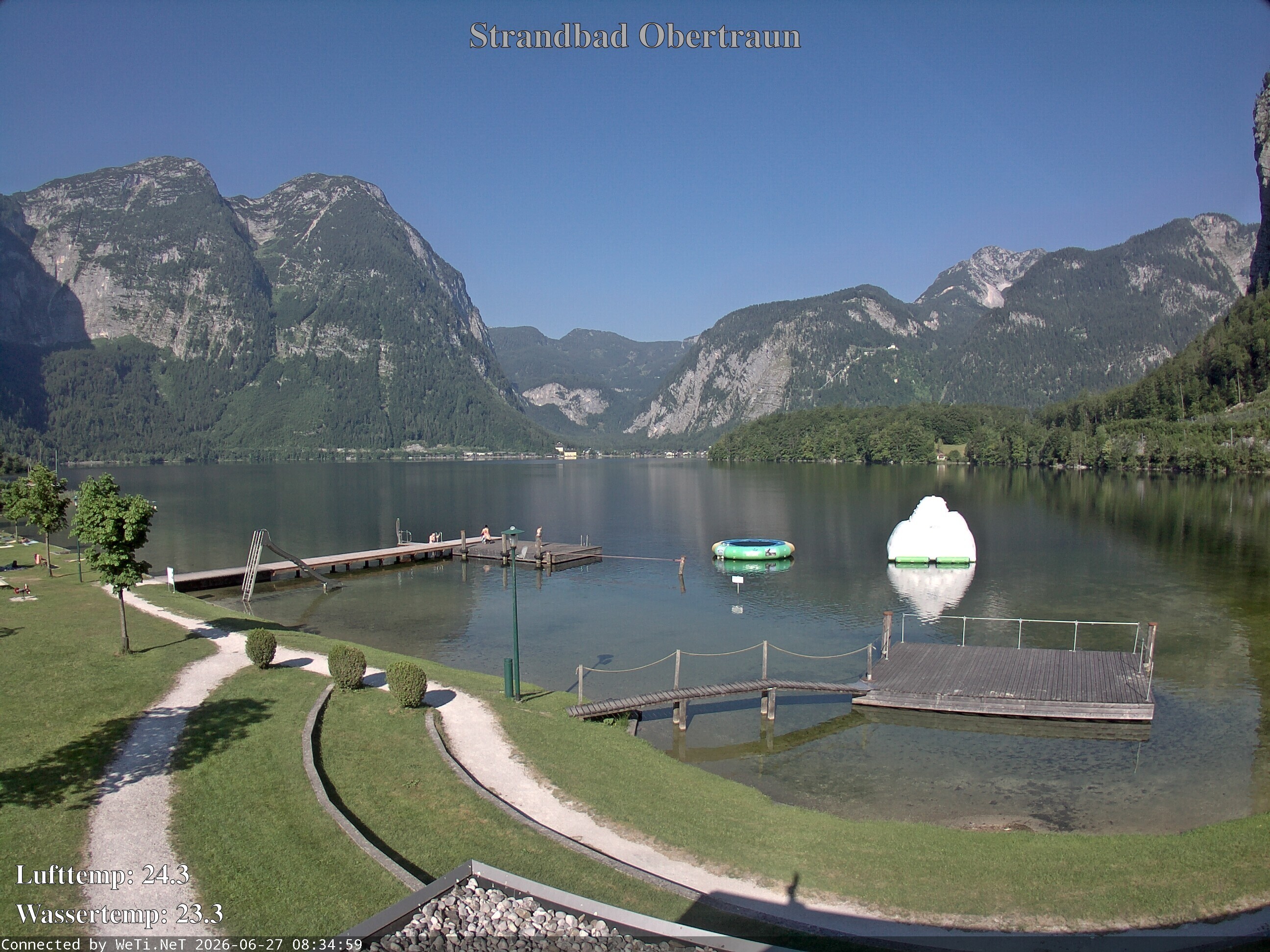 Archiv Foto Webcam Hallstätter See: Strandbad Obertraun