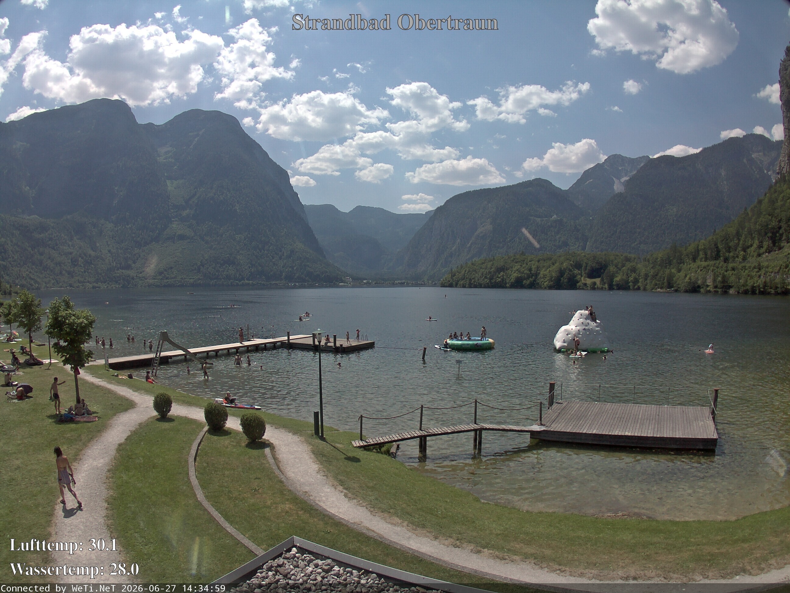 Archiv Foto Webcam Hallstätter See: Strandbad Obertraun
