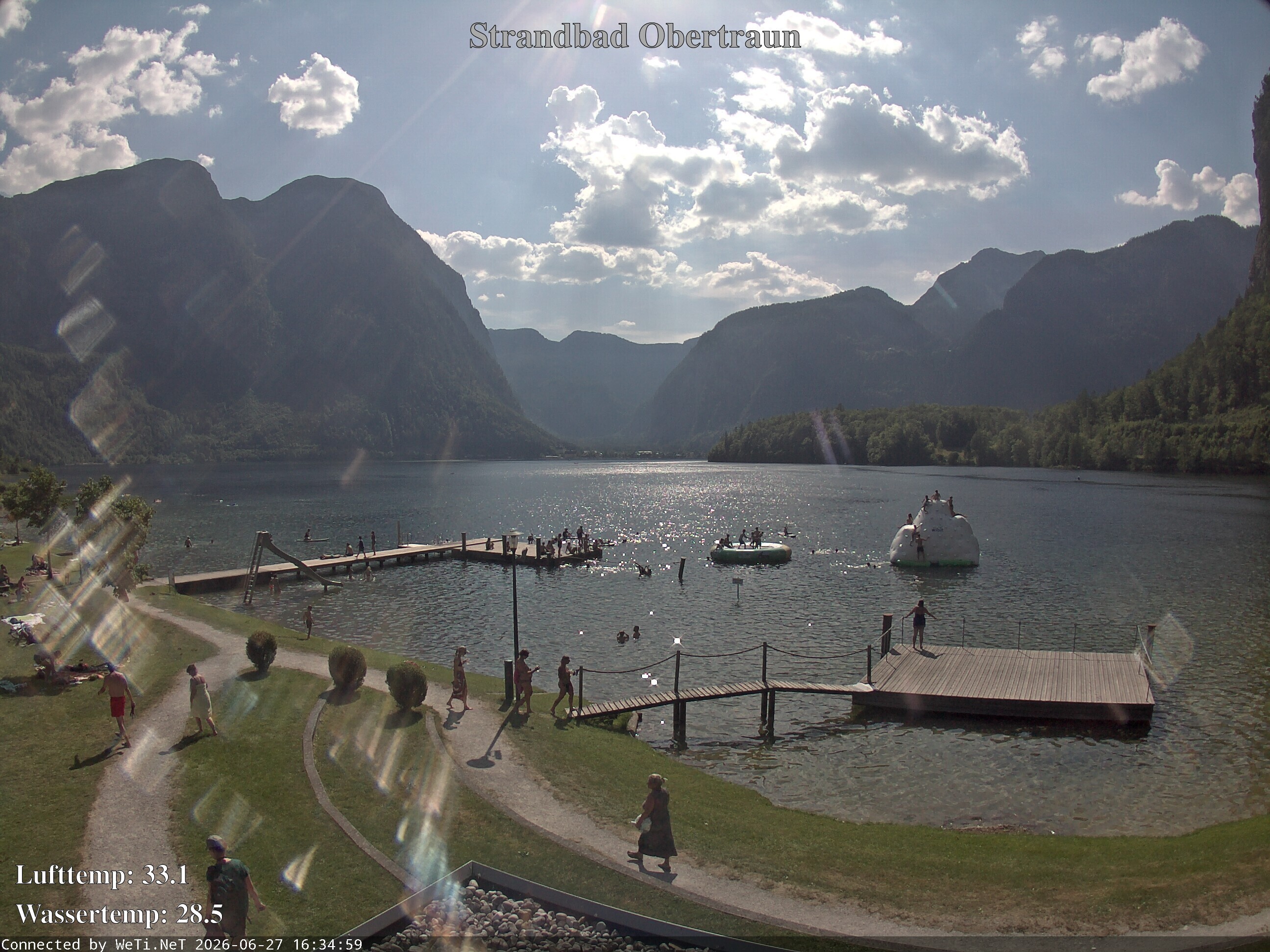 Archiv Foto Webcam Hallstätter See: Strandbad Obertraun