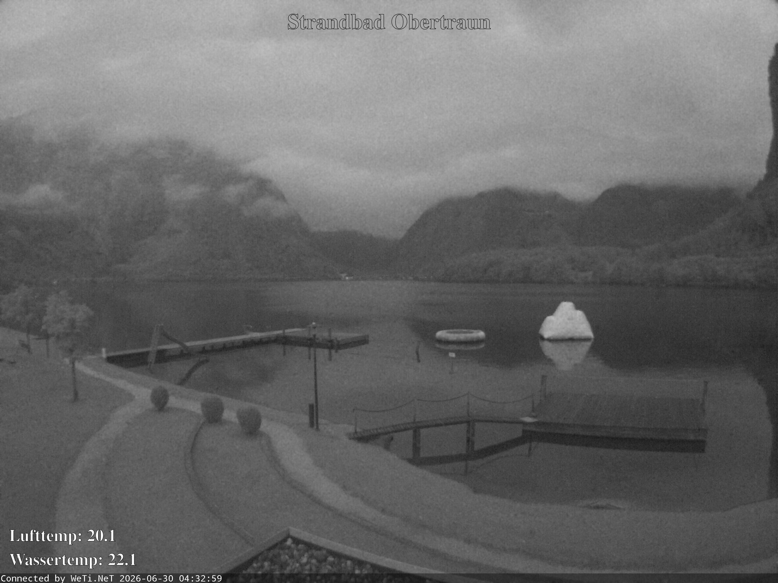 Archiv Foto Webcam Hallstätter See: Strandbad Obertraun