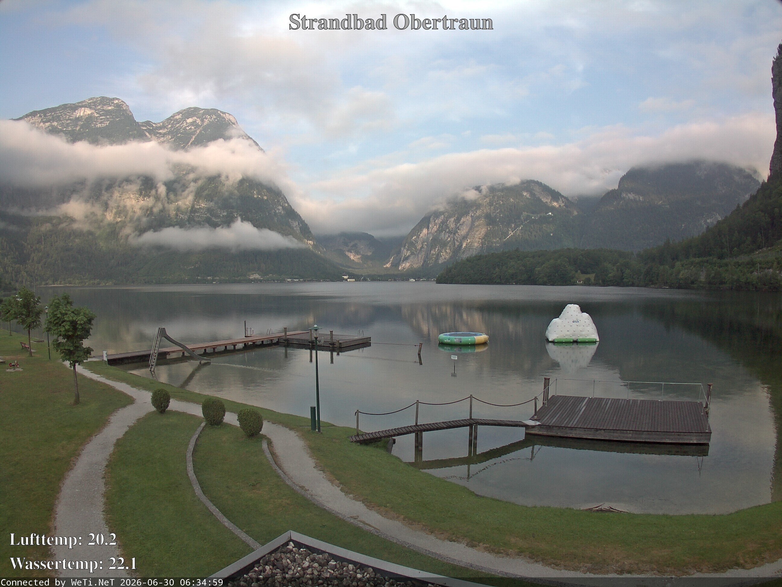 Archiv Foto Webcam Hallstätter See: Strandbad Obertraun