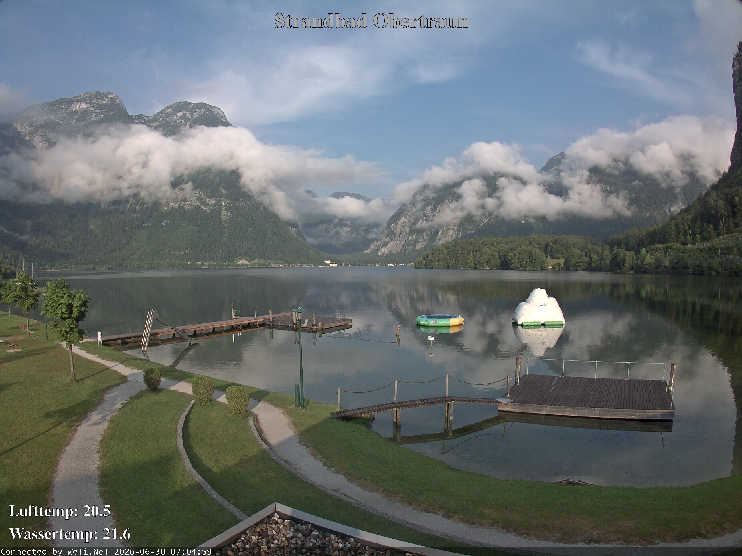 Archiv Foto Webcam Hallstätter See: Strandbad Obertraun