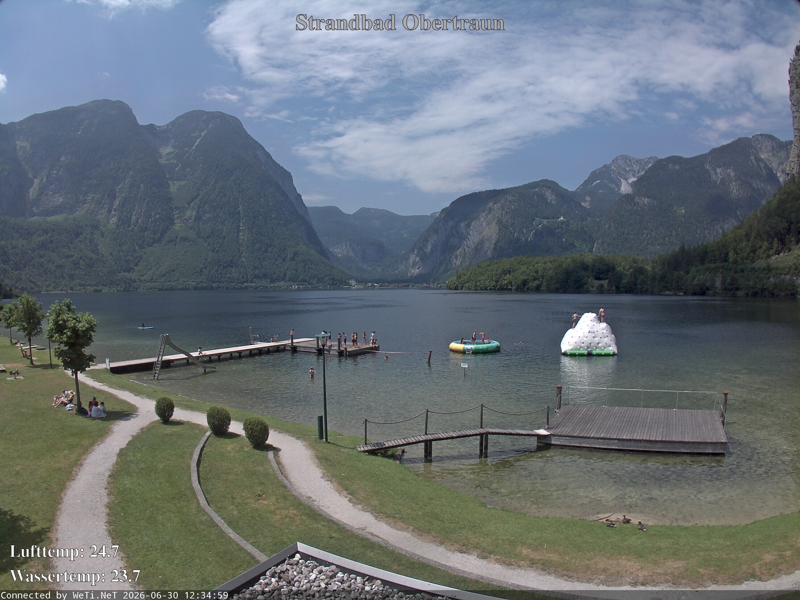 Archiv Foto Webcam Hallstätter See: Strandbad Obertraun