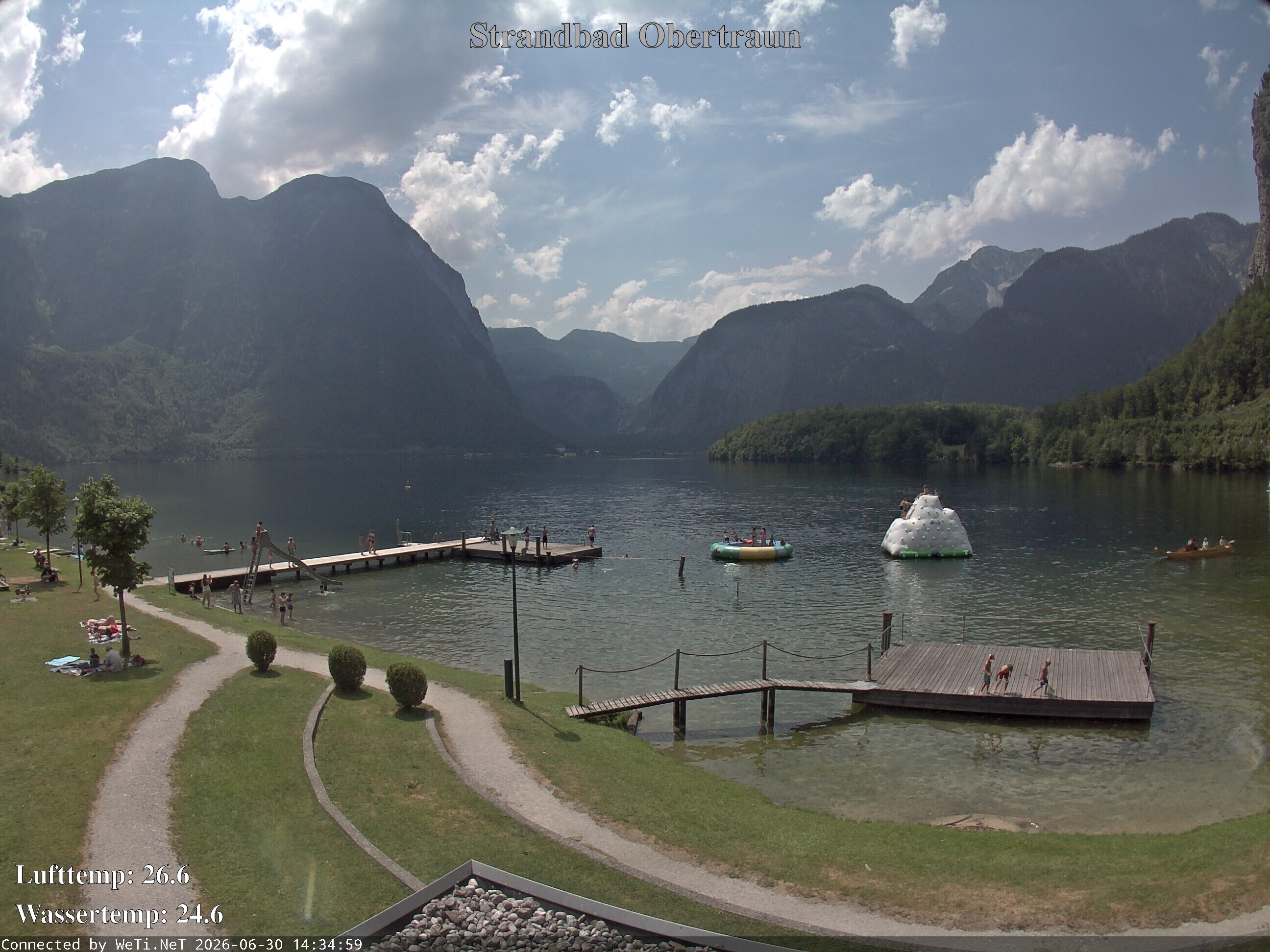 Archiv Foto Webcam Hallstätter See: Strandbad Obertraun