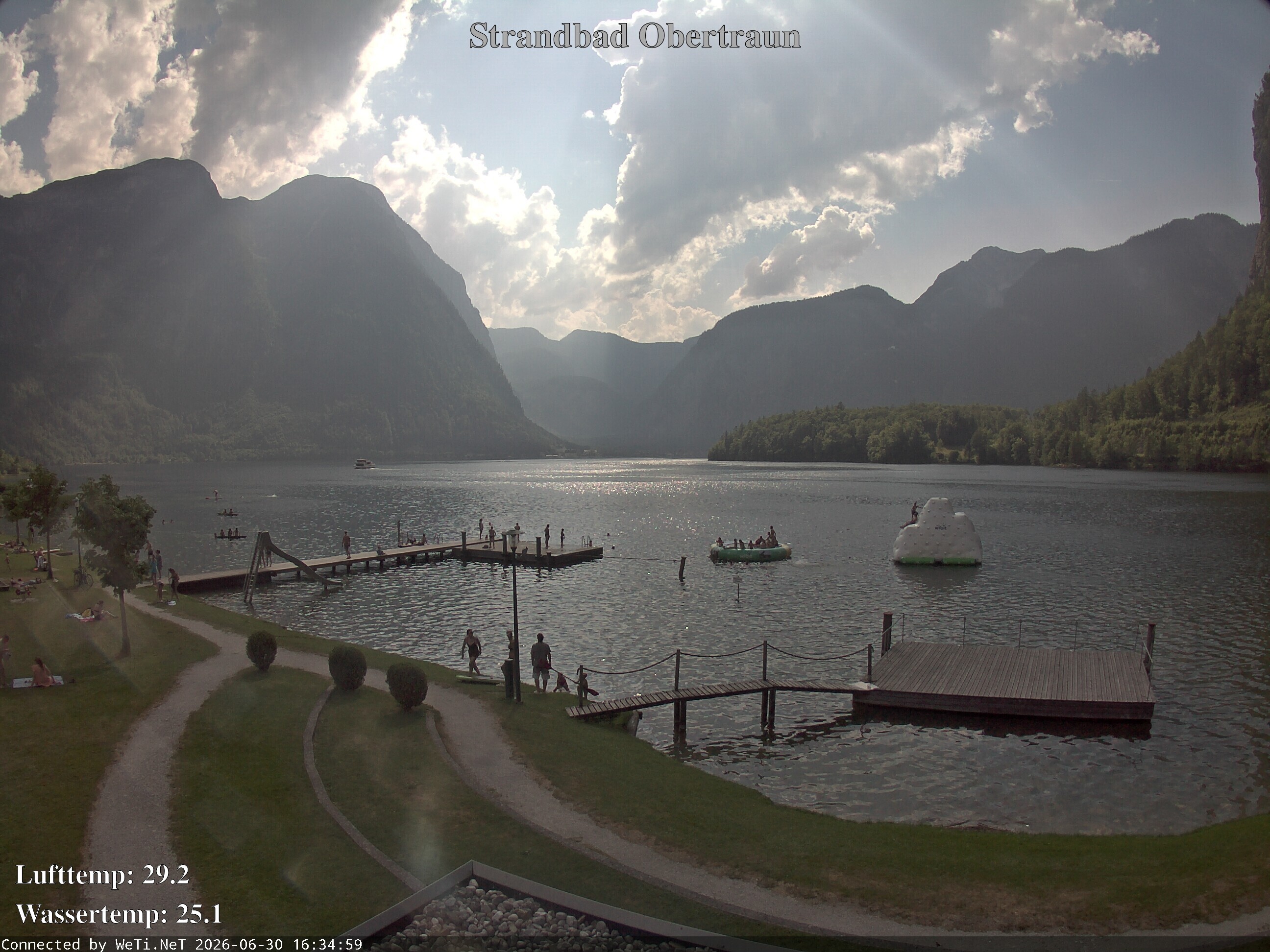 Archiv Foto Webcam Hallstätter See: Strandbad Obertraun