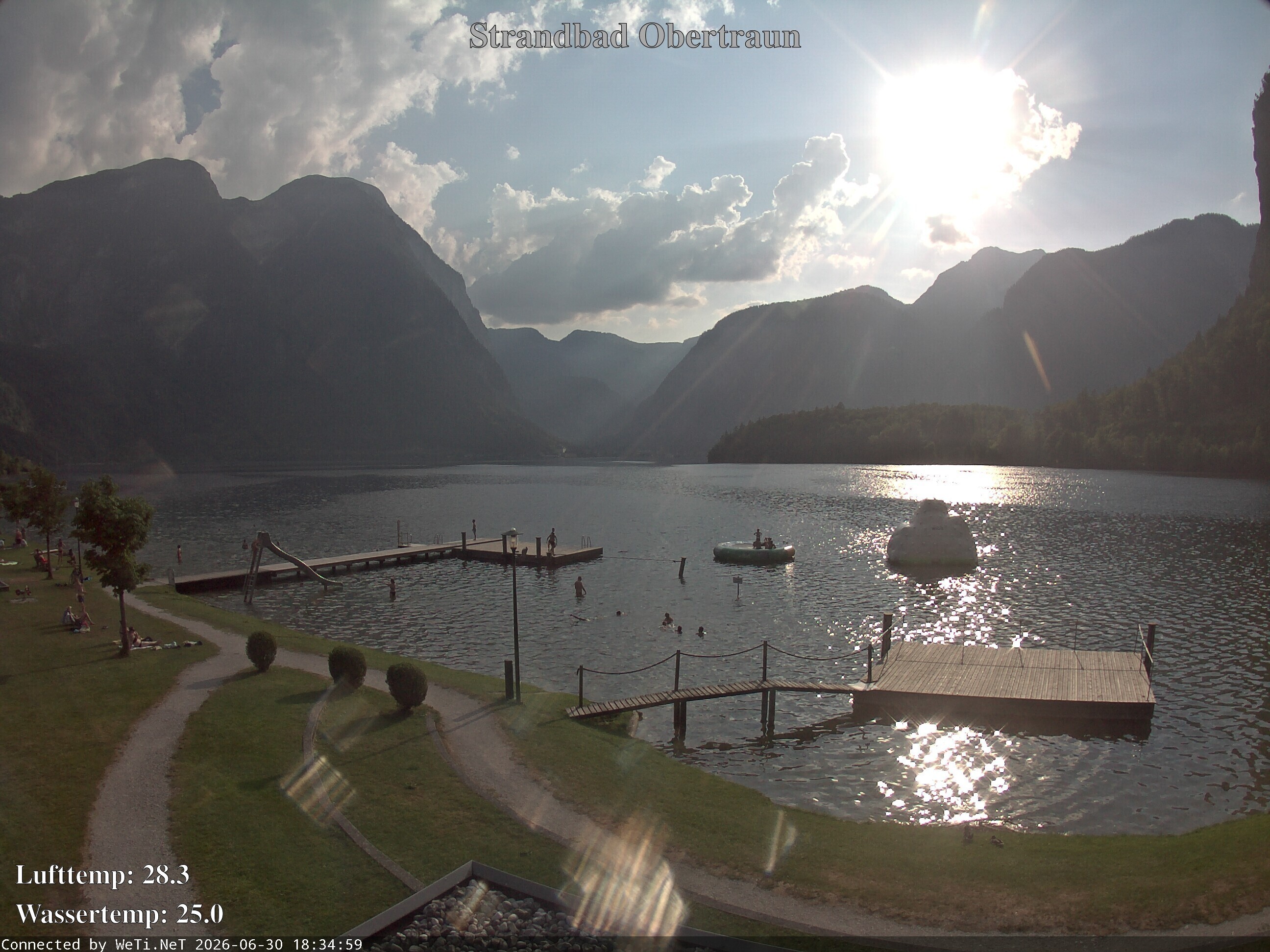 Archiv Foto Webcam Hallstätter See: Strandbad Obertraun