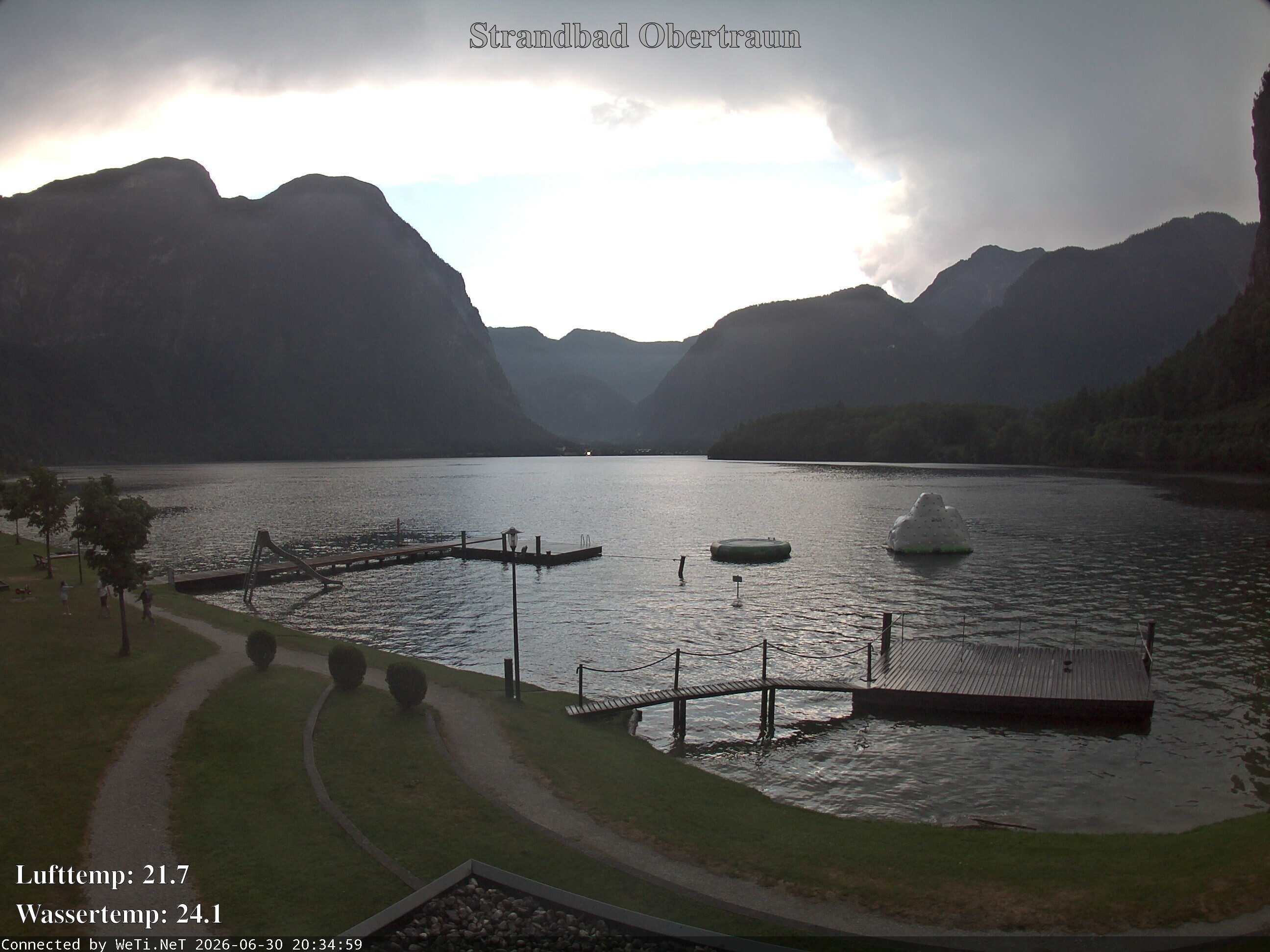 Archiv Foto Webcam Hallstätter See: Strandbad Obertraun