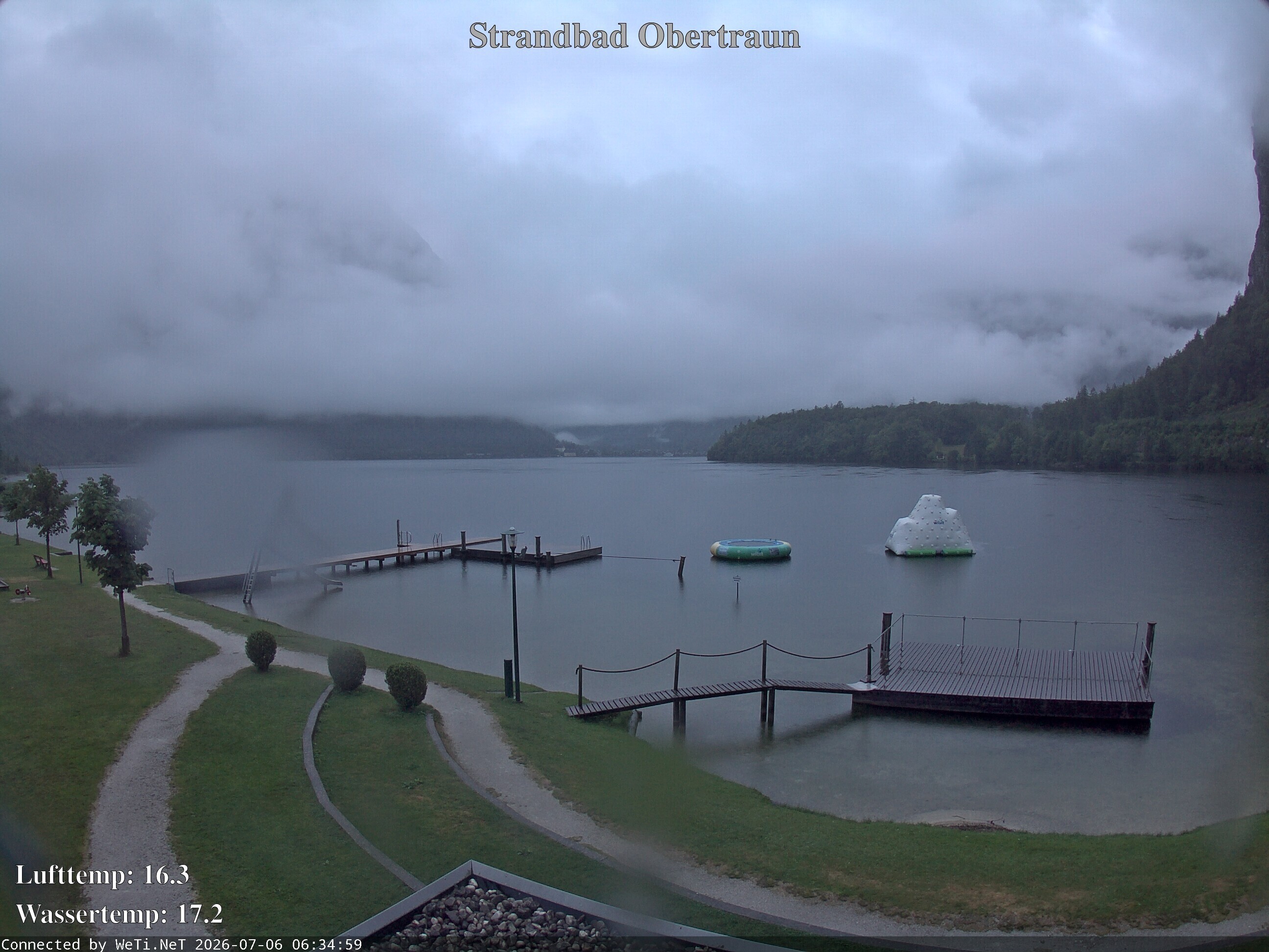 Archiv Foto Webcam Hallstätter See: Strandbad Obertraun