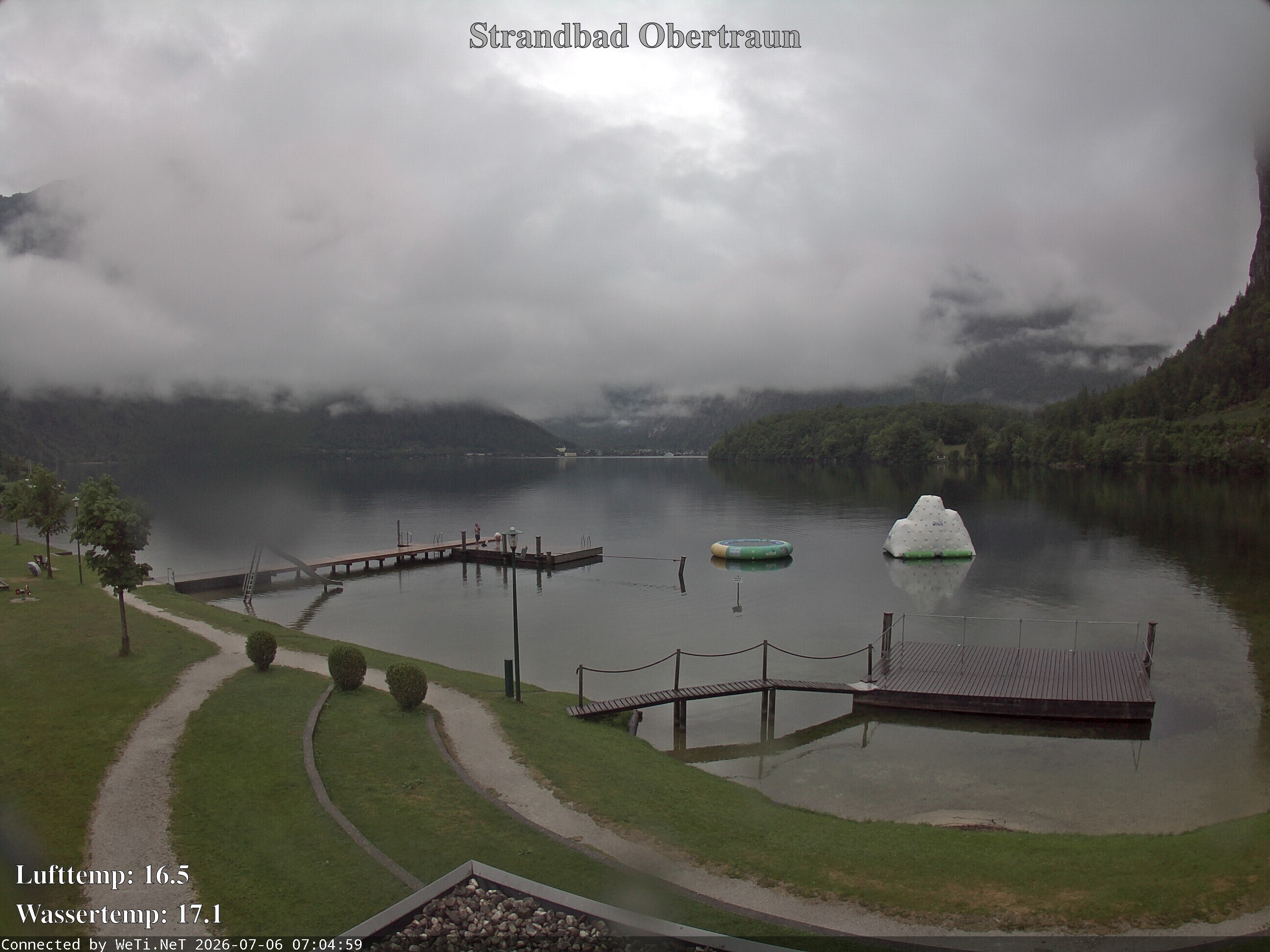 Archiv Foto Webcam Hallstätter See: Strandbad Obertraun