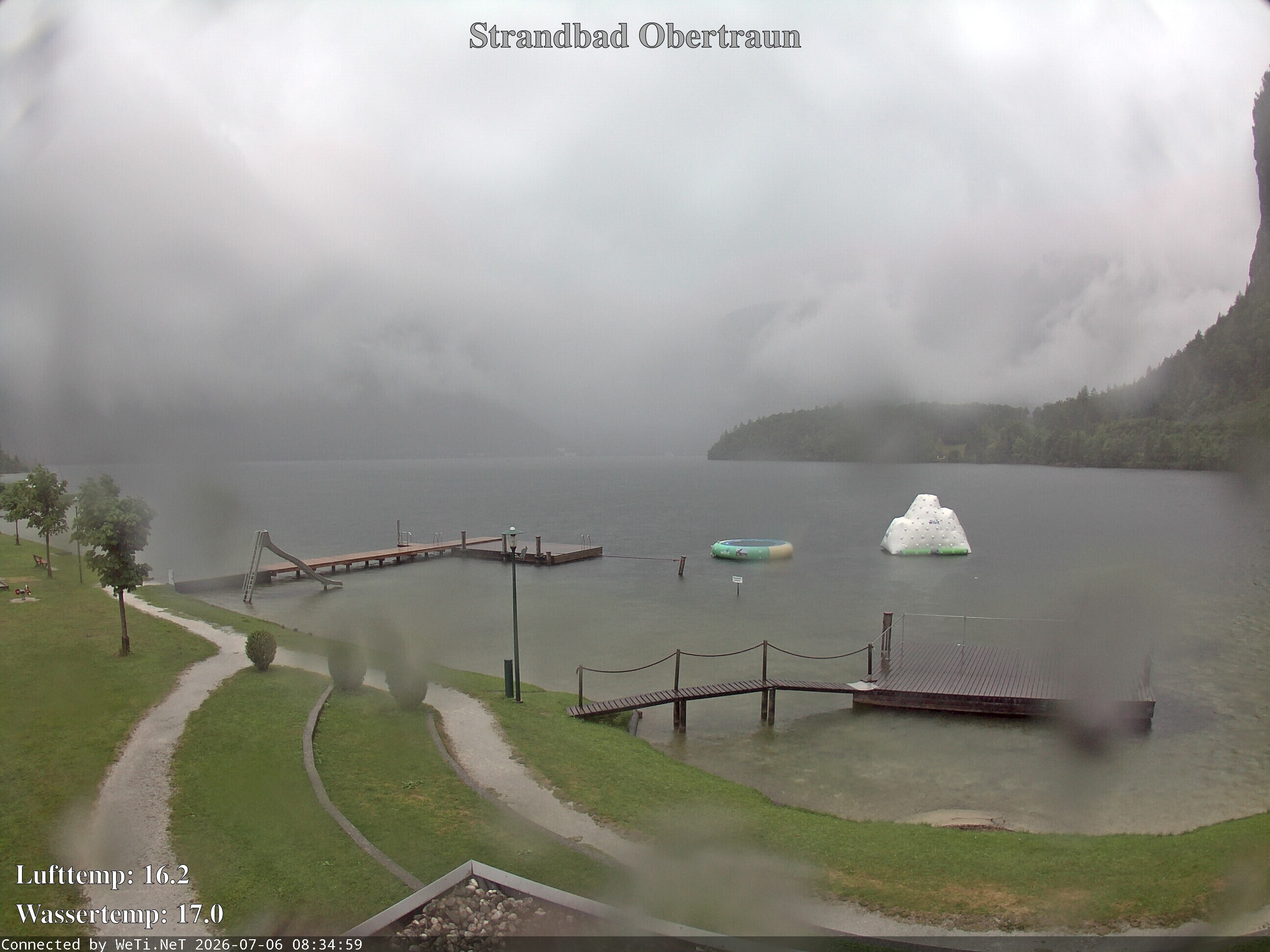 Archiv Foto Webcam Hallstätter See: Strandbad Obertraun