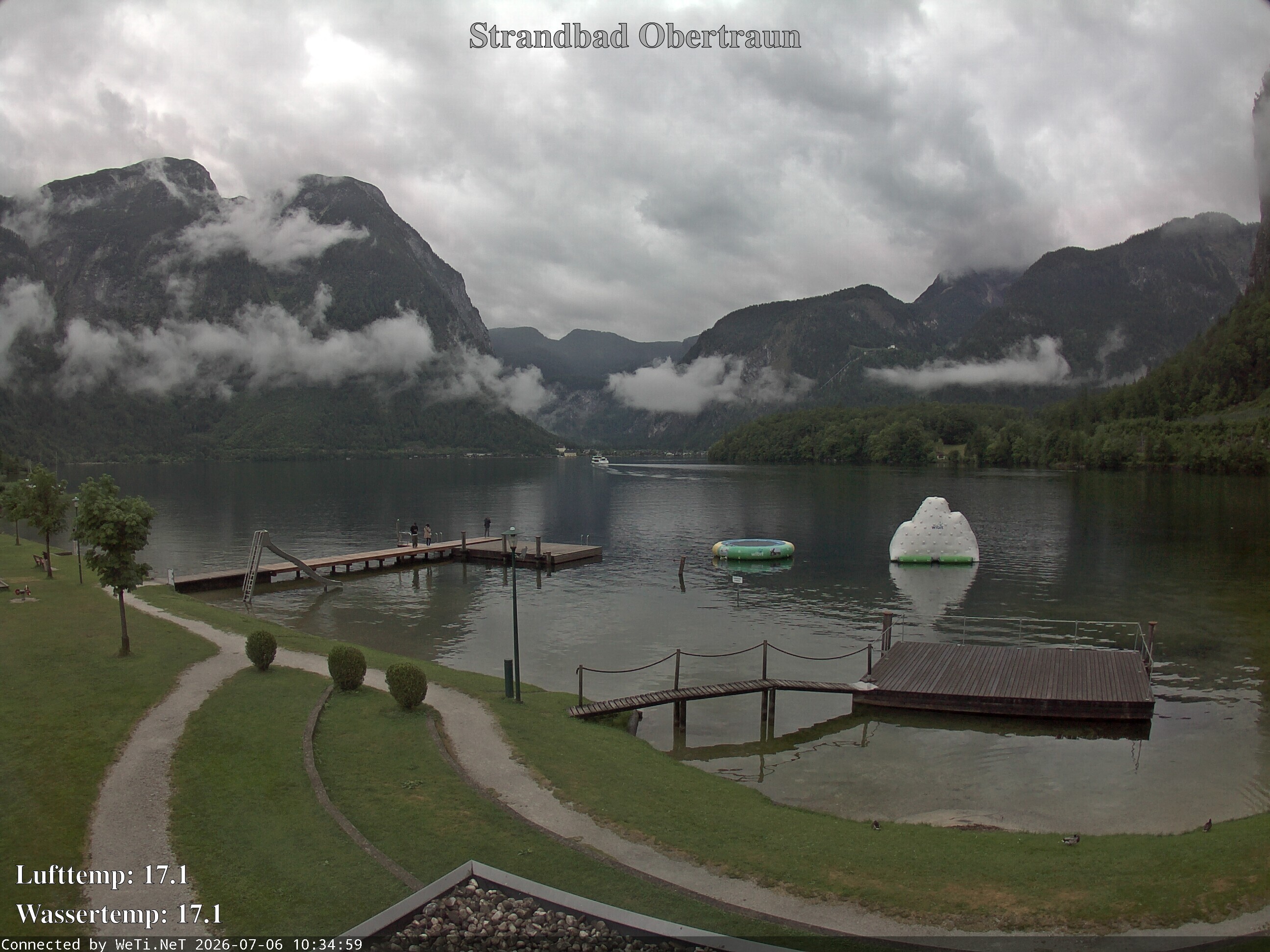 Archiv Foto Webcam Hallstätter See: Strandbad Obertraun