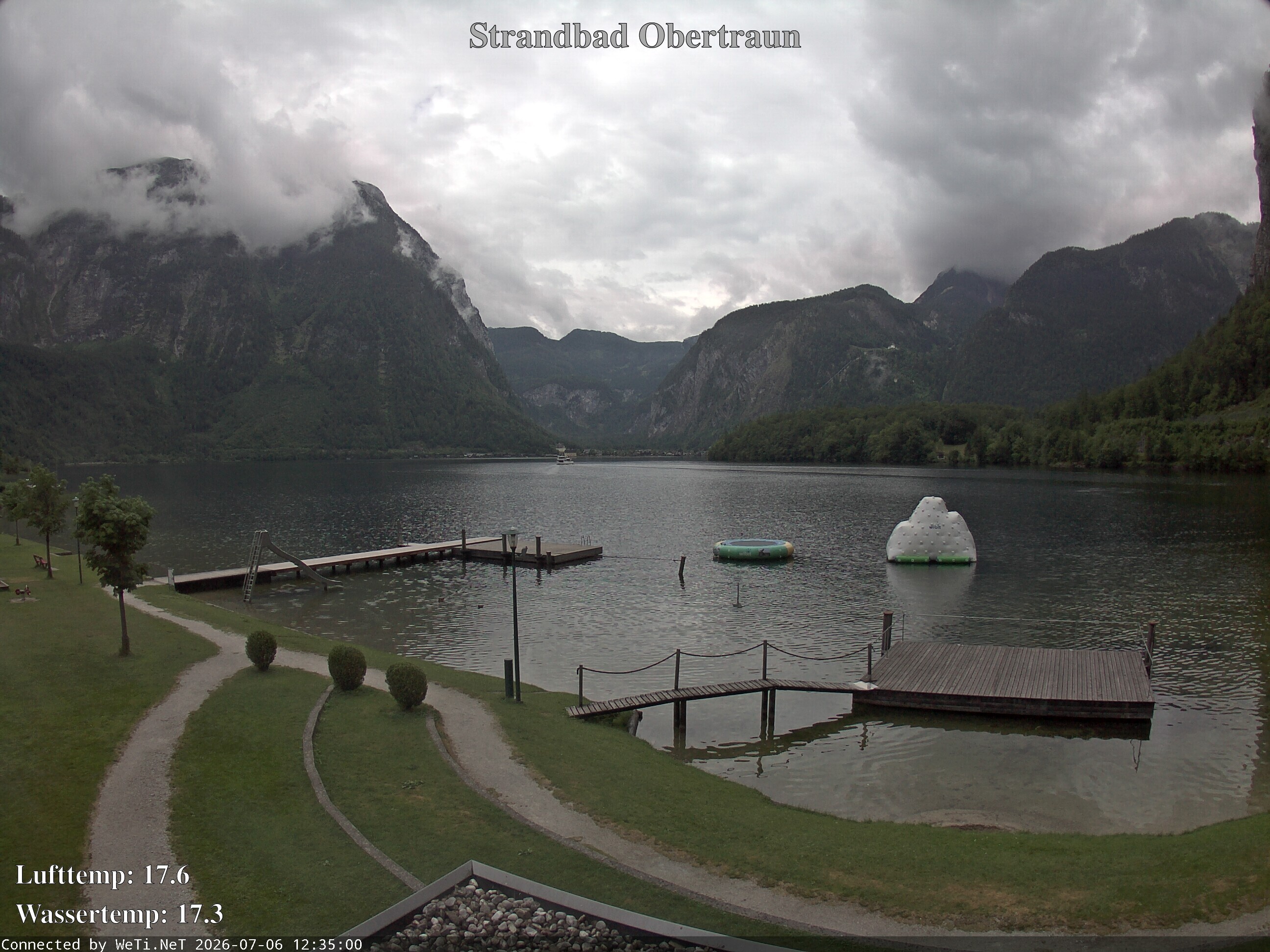 Archiv Foto Webcam Hallstätter See: Strandbad Obertraun