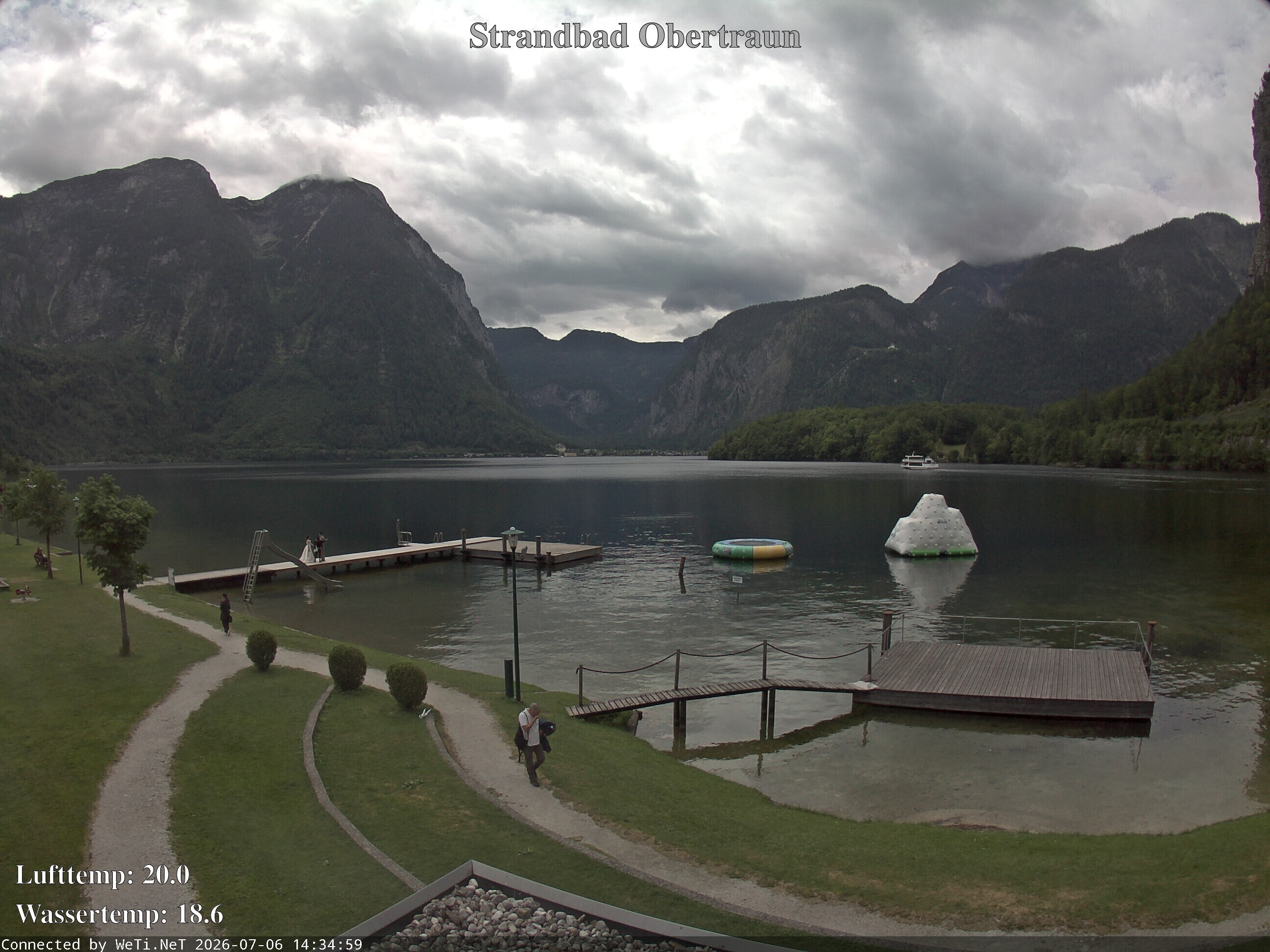 Archiv Foto Webcam Hallstätter See: Strandbad Obertraun