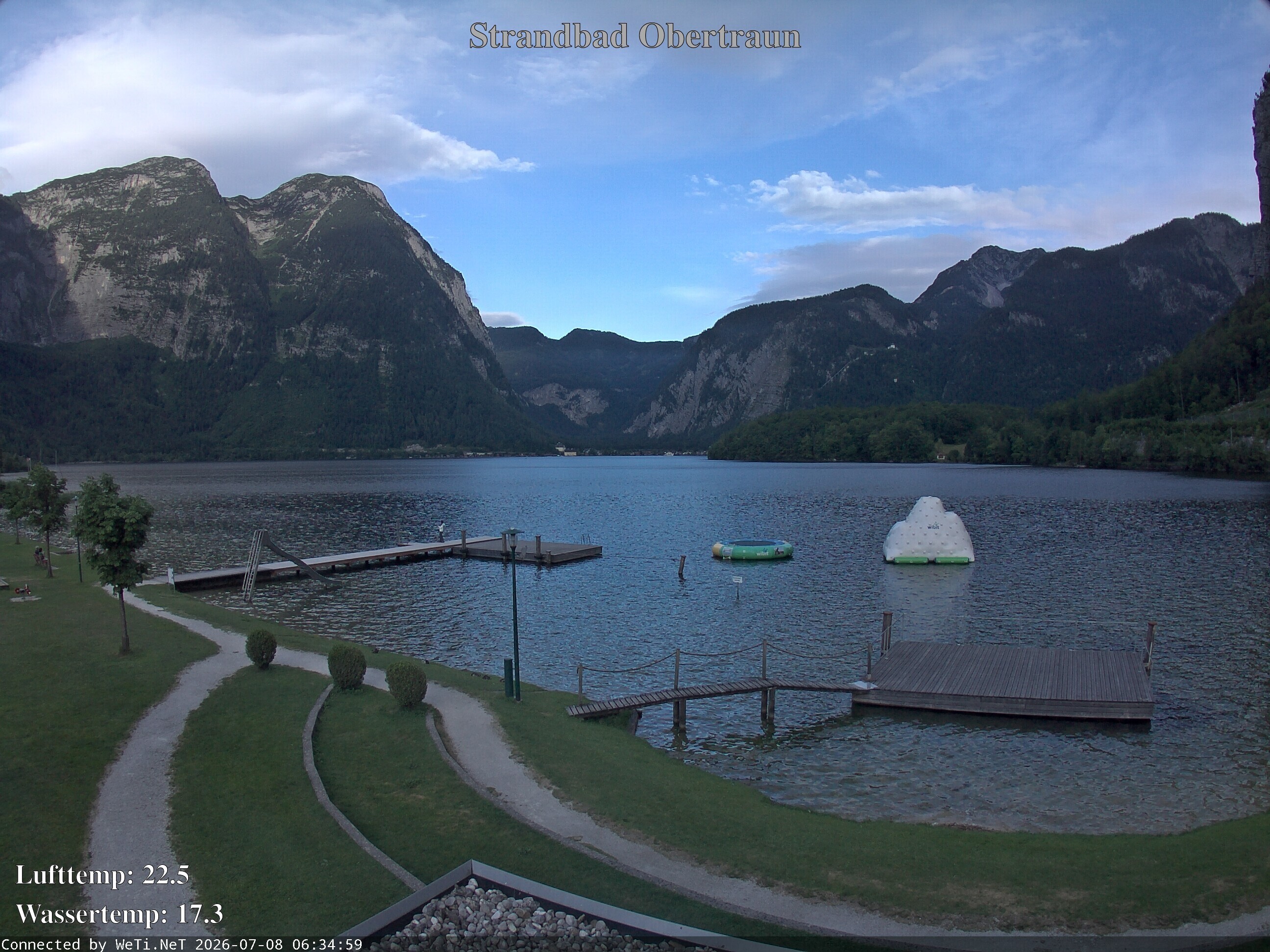 Archiv Foto Webcam Hallstätter See: Strandbad Obertraun