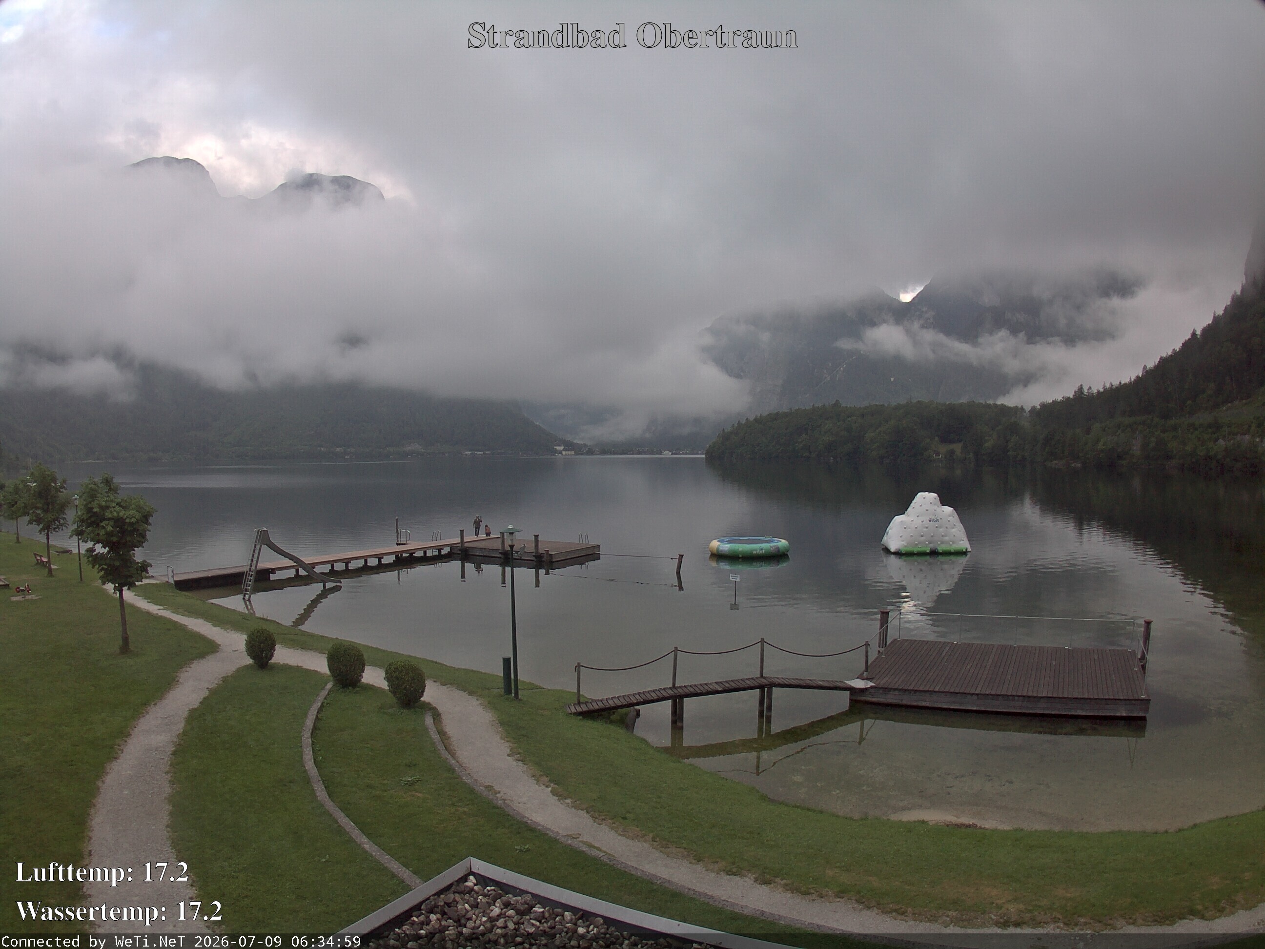 Archiv Foto Webcam Hallstätter See: Strandbad Obertraun