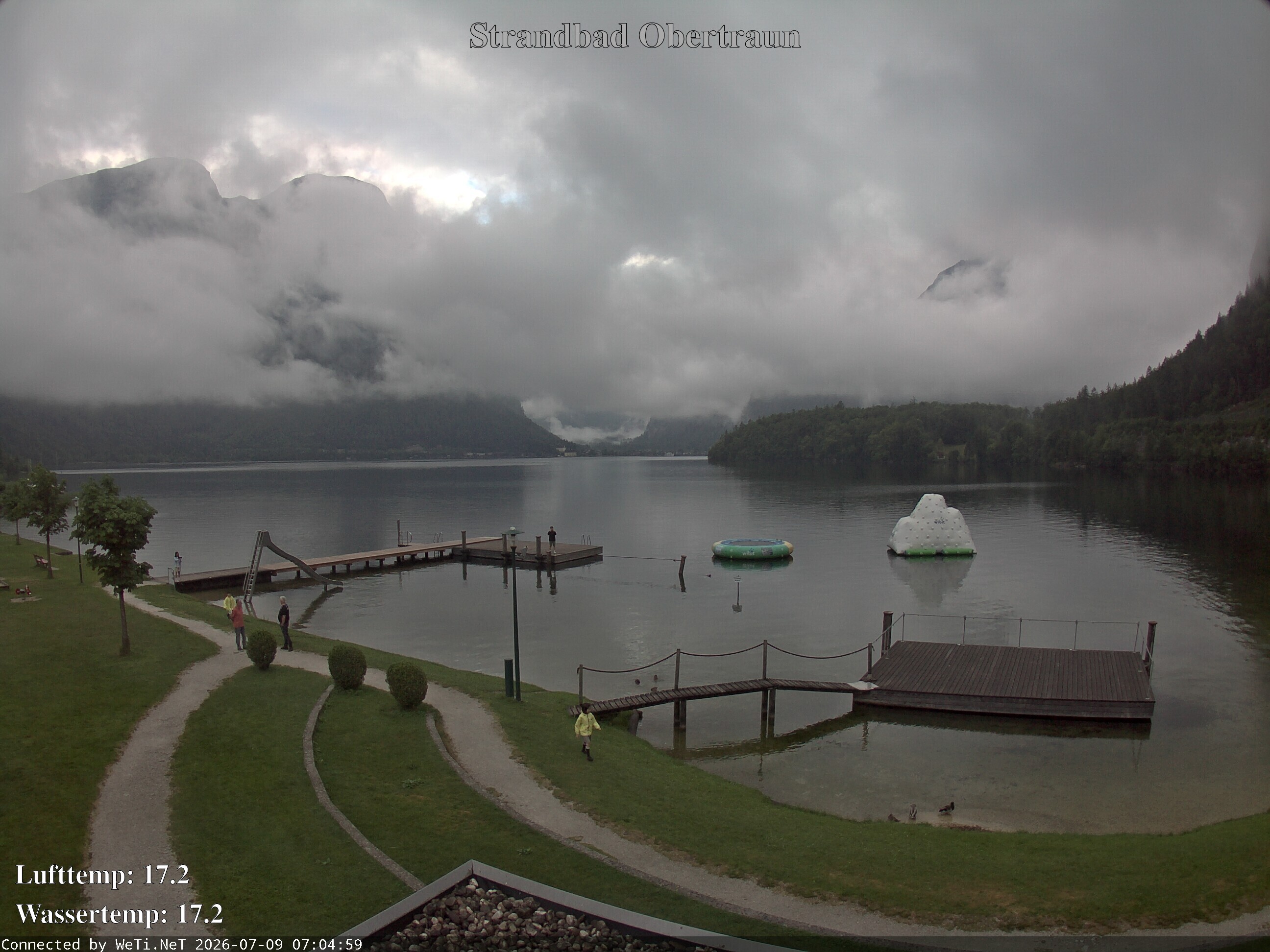 Archiv Foto Webcam Hallstätter See: Strandbad Obertraun
